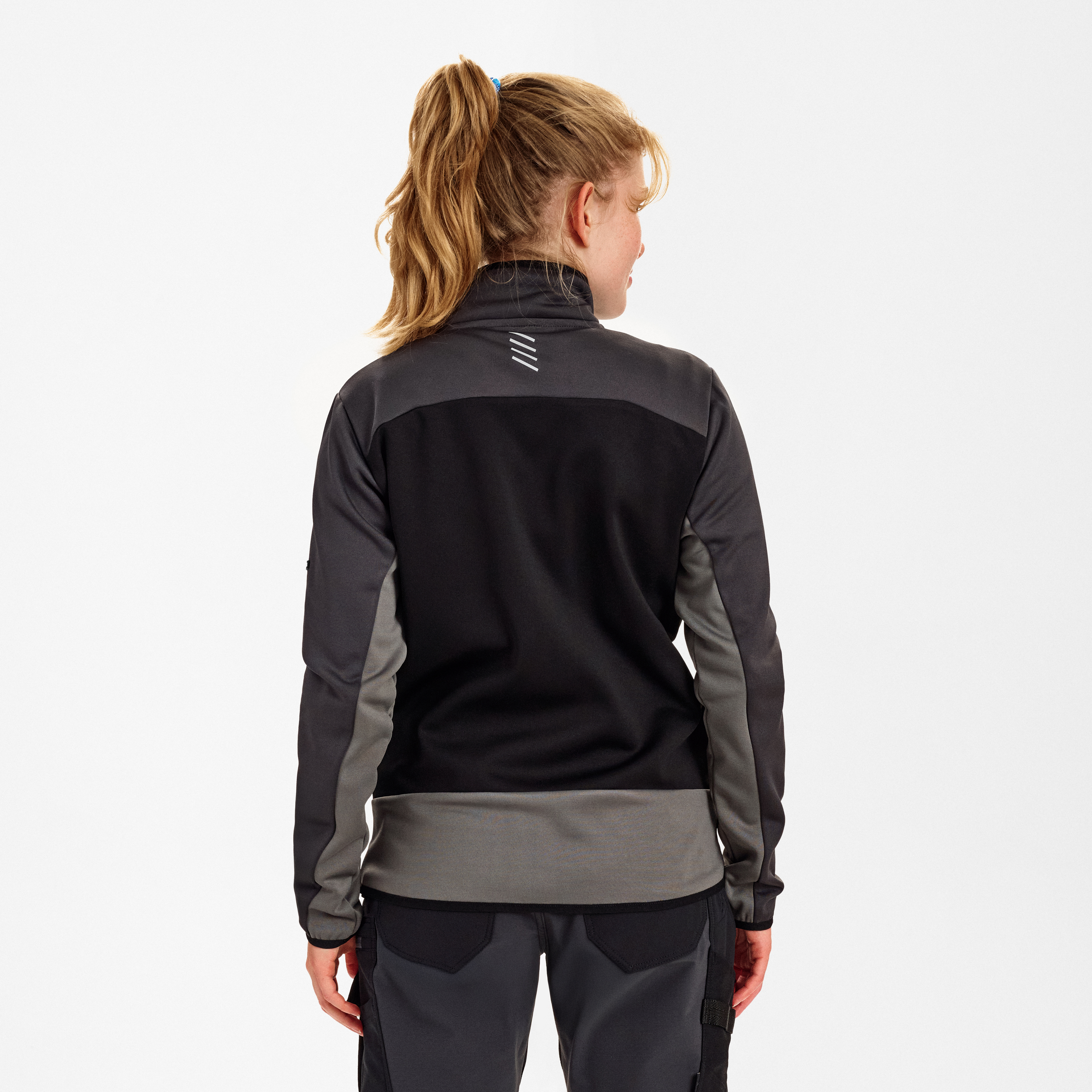 Engel Workwear Entire dame midlayer cardigan - Sort/Antrazitgrå [2079] / XS