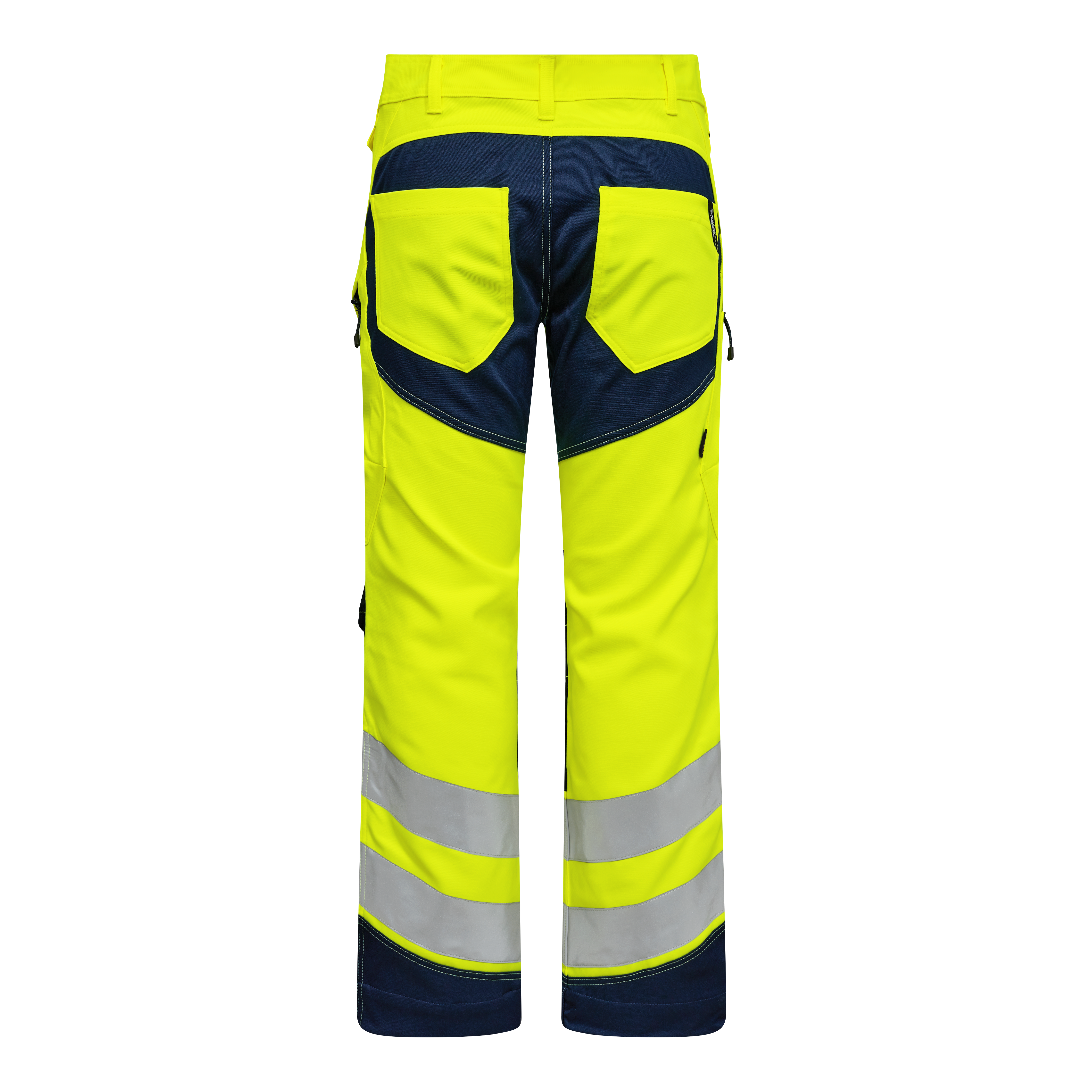 Engel Workwear Safety arbejdsbukser med 2-vejs stræk - Gul/Blue Ink [38165] / K80