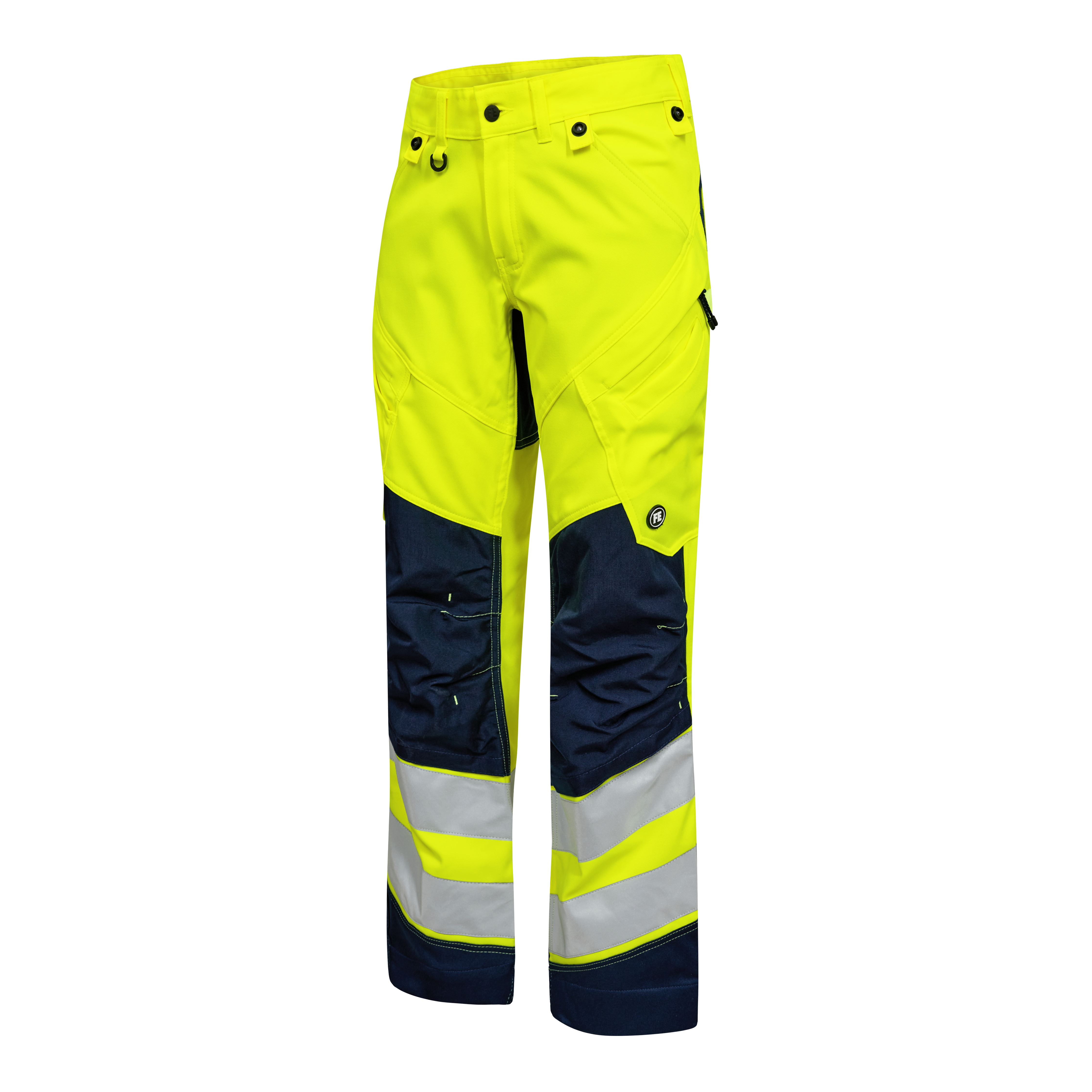 Engel Workwear Safety arbejdsbukser med 2-vejs stræk - Gul/Blue Ink [38165] / K80