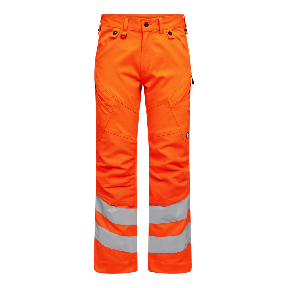 SAFETY Arbeitshose mit 2-Wege-Stretch – Warnorange (Front)