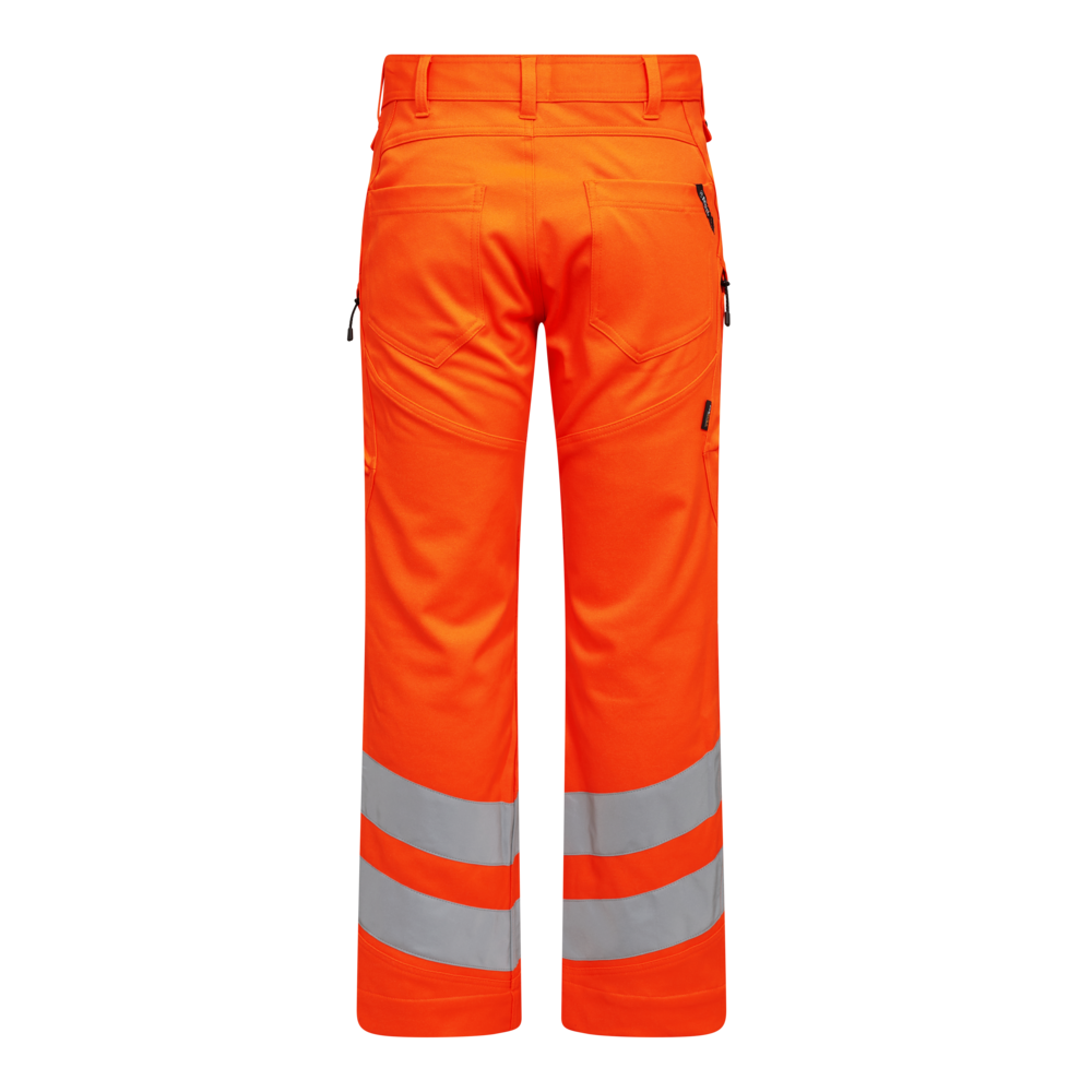 SAFETY Arbeitshose mit 2-Wege-Stretch – Warnorange (Rücken)