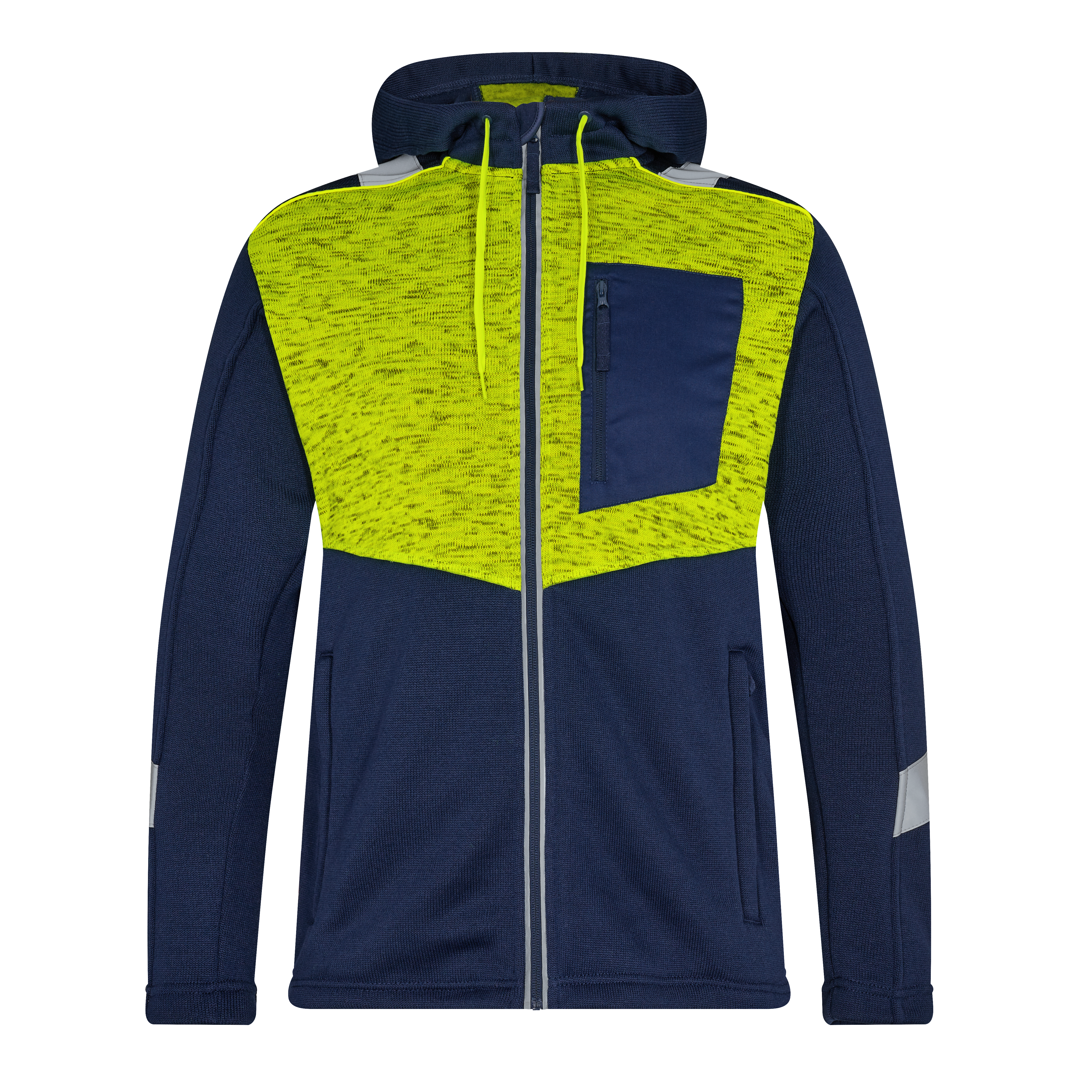 Engel Workwear Cargo strik cardigan - Blue Ink/Gul [16538] / XS