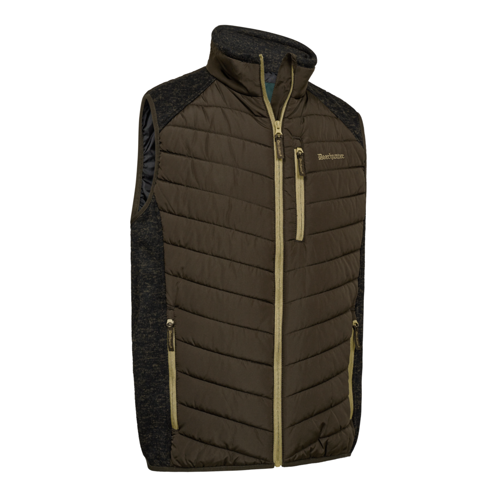 Le Gilet Matelassé en Laine Marron