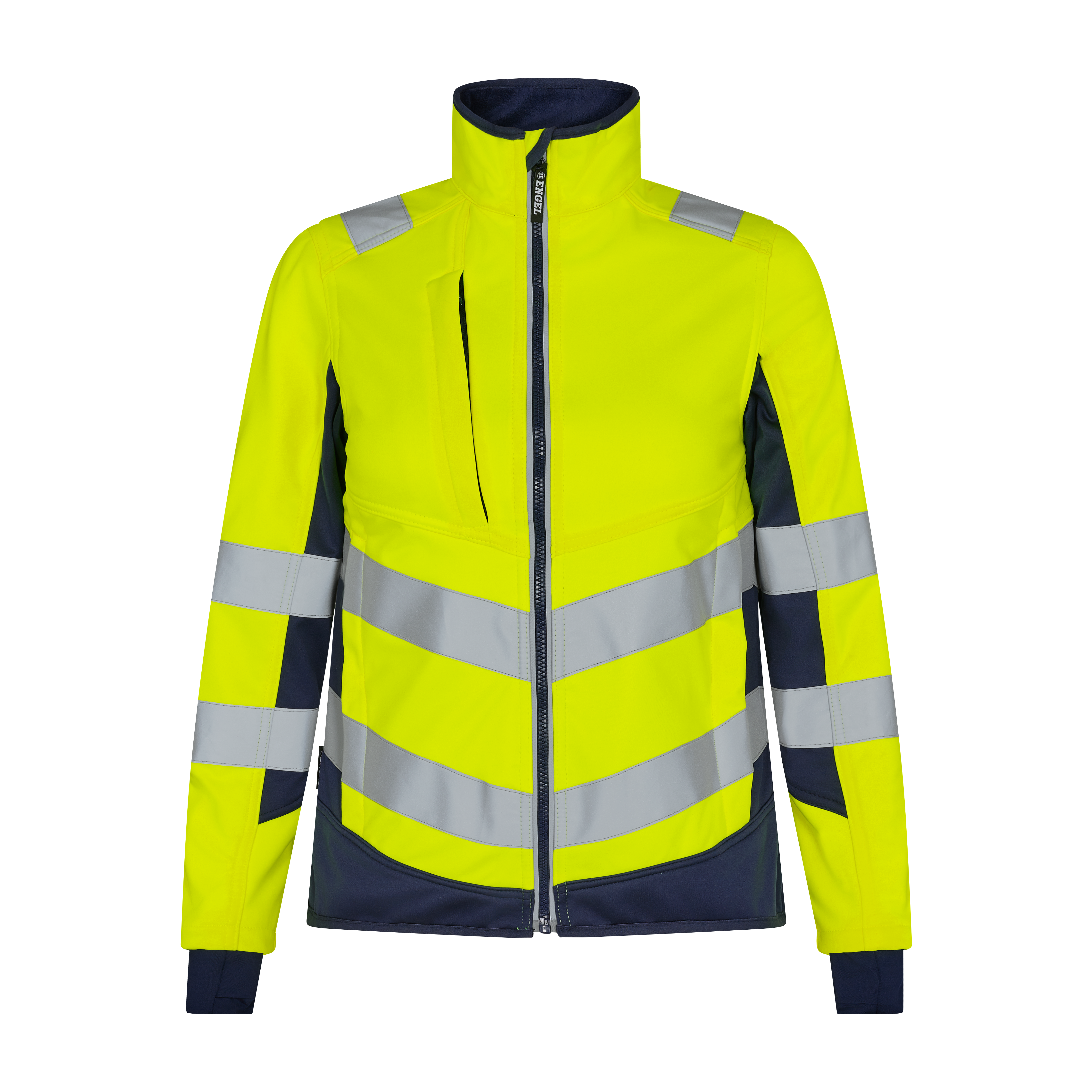 Engel Workwear Safety dame softshelljakke - Gul/Blue Ink [38165] / XS