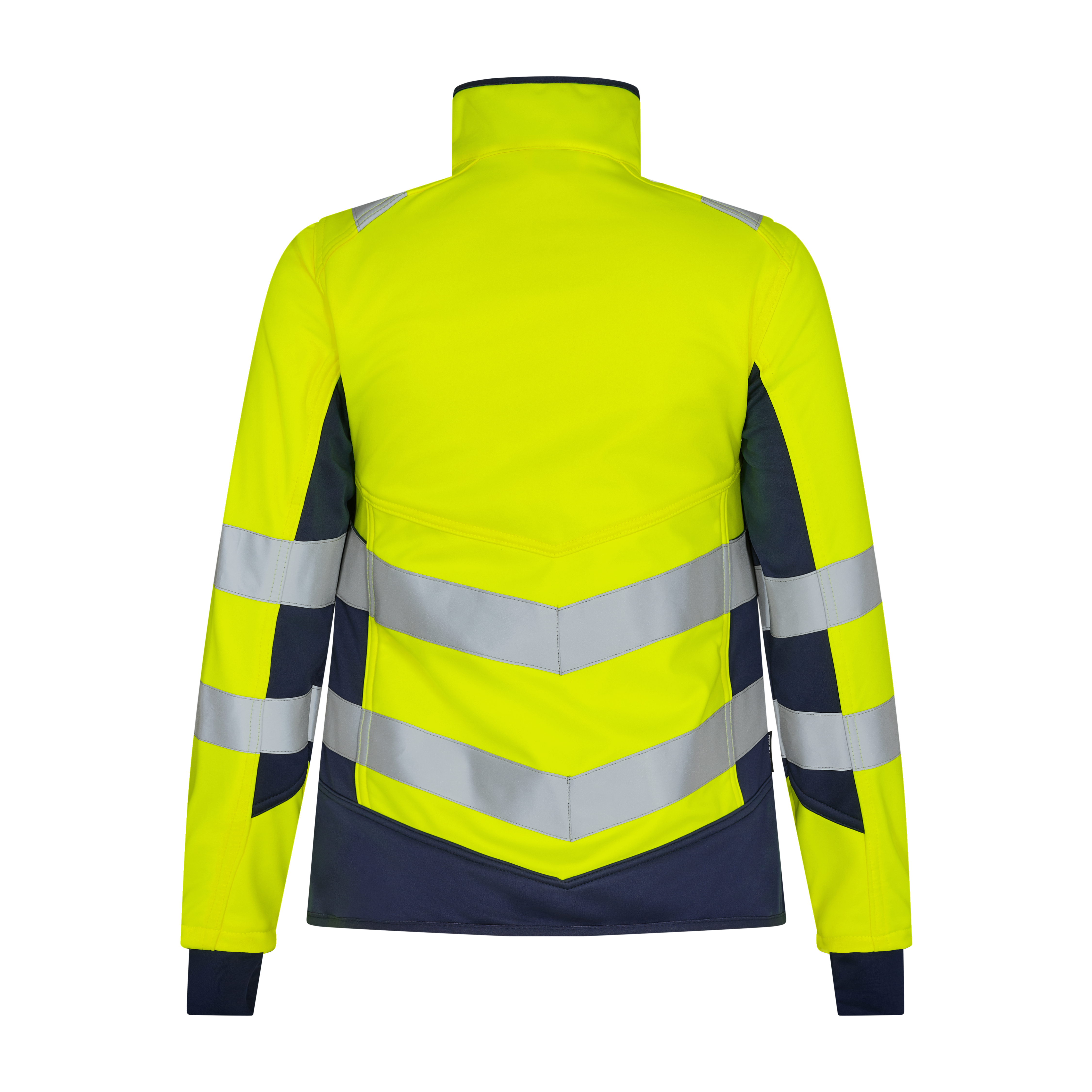 Engel Workwear Safety dame softshelljakke - Gul/Blue Ink [38165] / XS