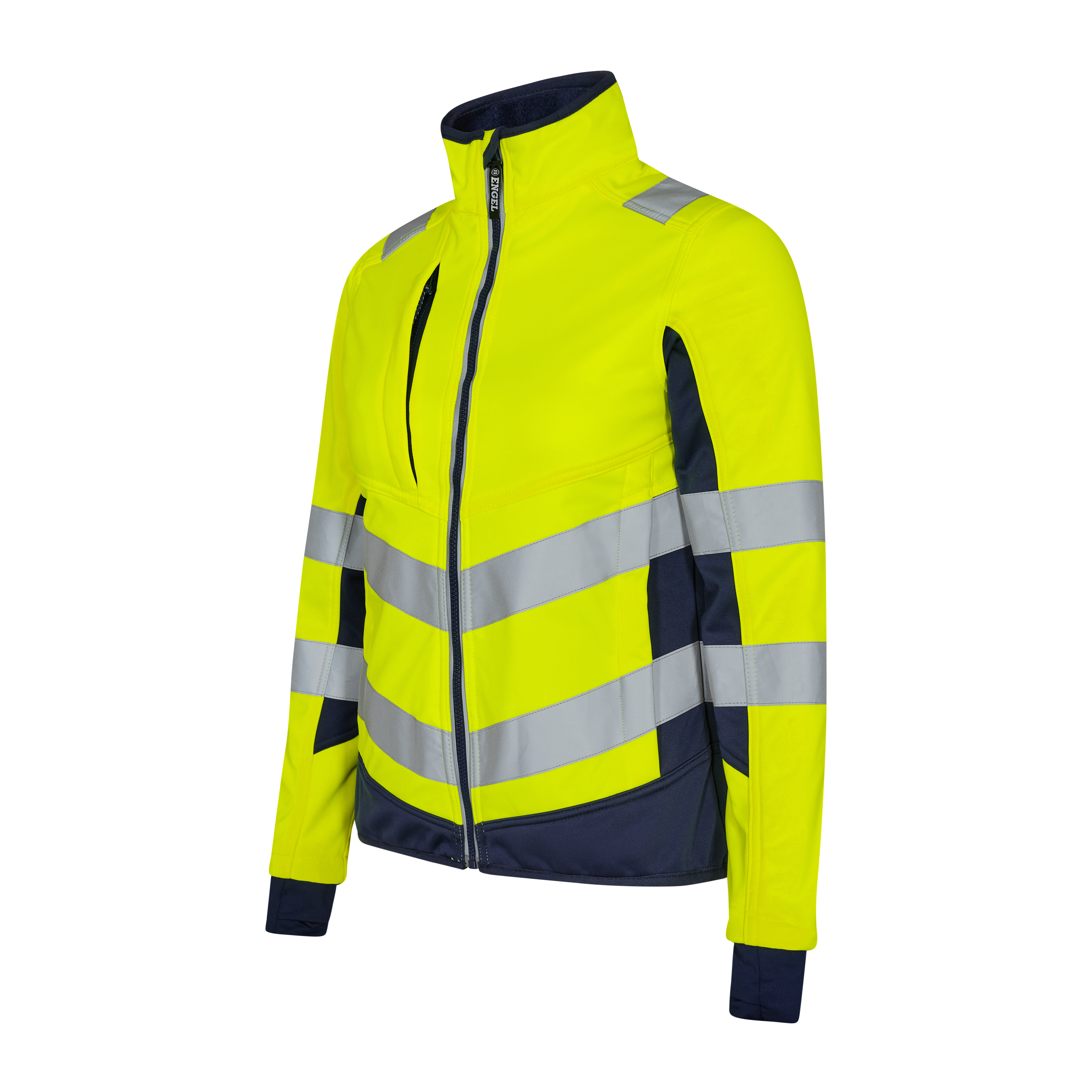 Engel Workwear Safety dame softshelljakke - Gul/Blue Ink [38165] / XS