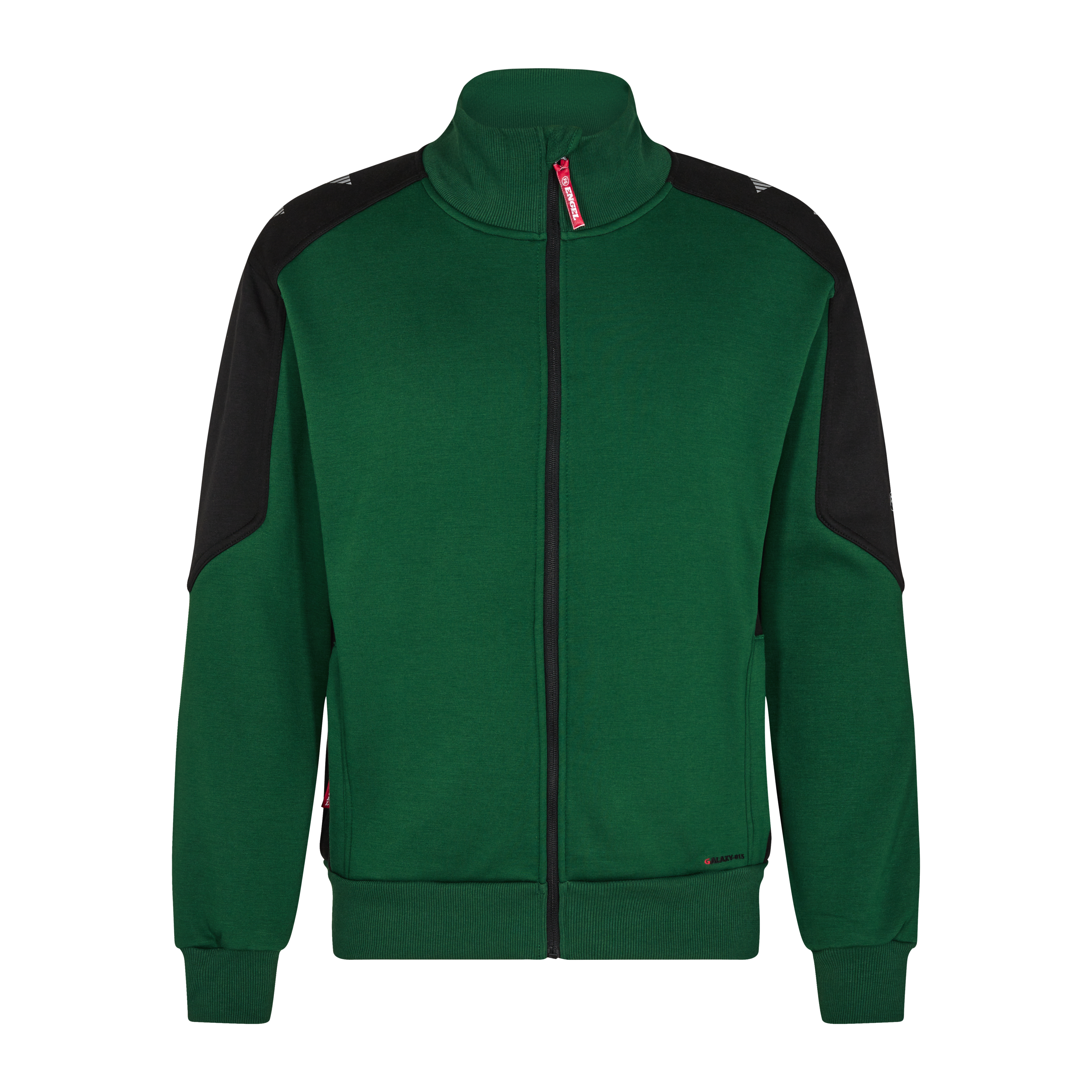 Engel Workwear Galaxy sweat cardigan med krave - Grøn/Sort [120] / XS