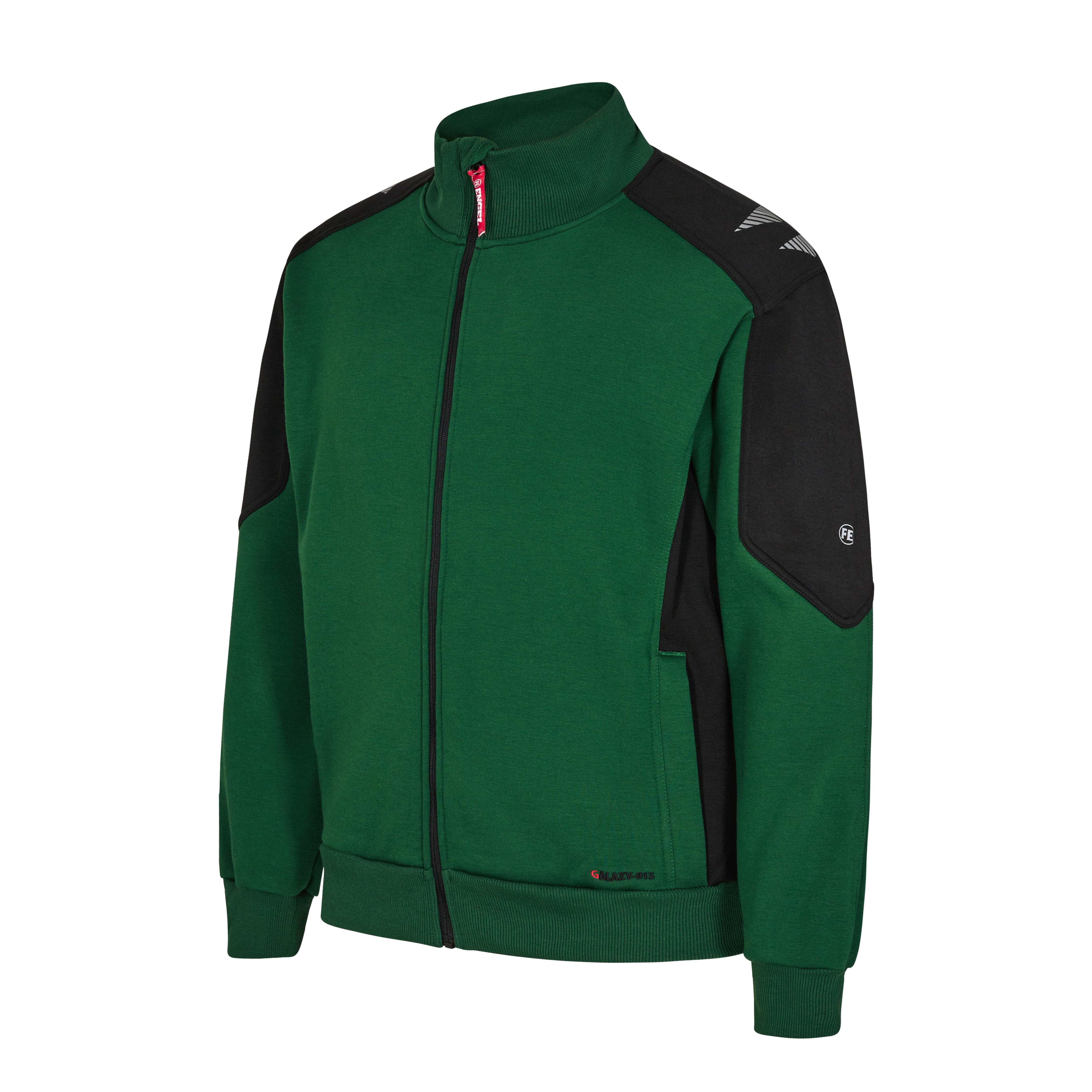 Engel Workwear Galaxy sweat cardigan med krave - Grøn/Sort [120] / XS