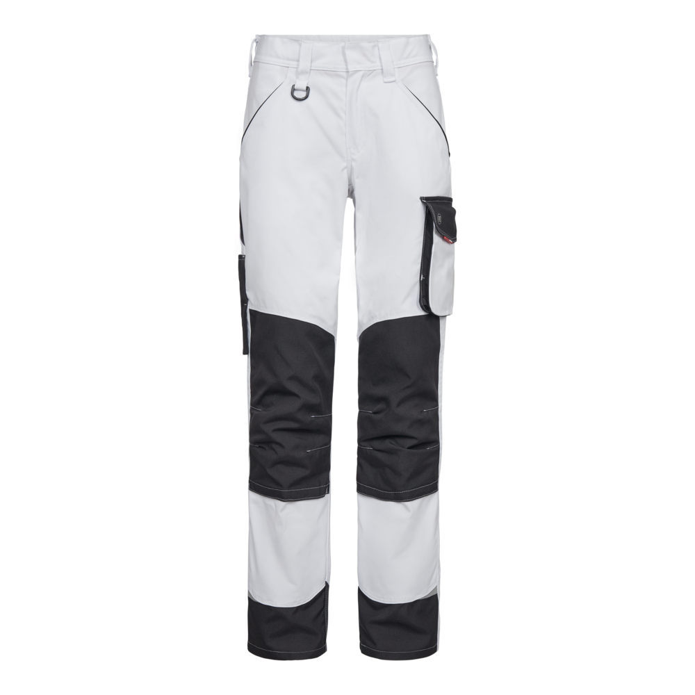 GALAXY Damen Arbeitshose – Weiß / Anthrazit Grau (Front)