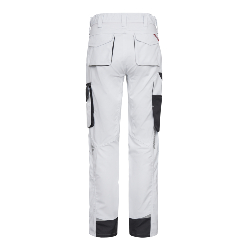 GALAXY Damen Arbeitshose – Weiß / Anthrazit Grau (Rücken)