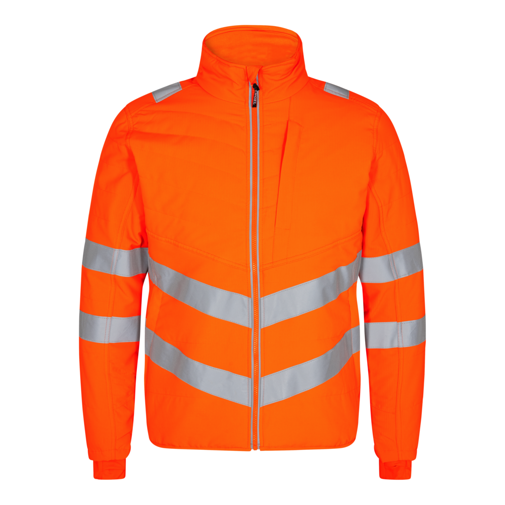 SAFETY Stepp-Jacke – Warnorange (Front)