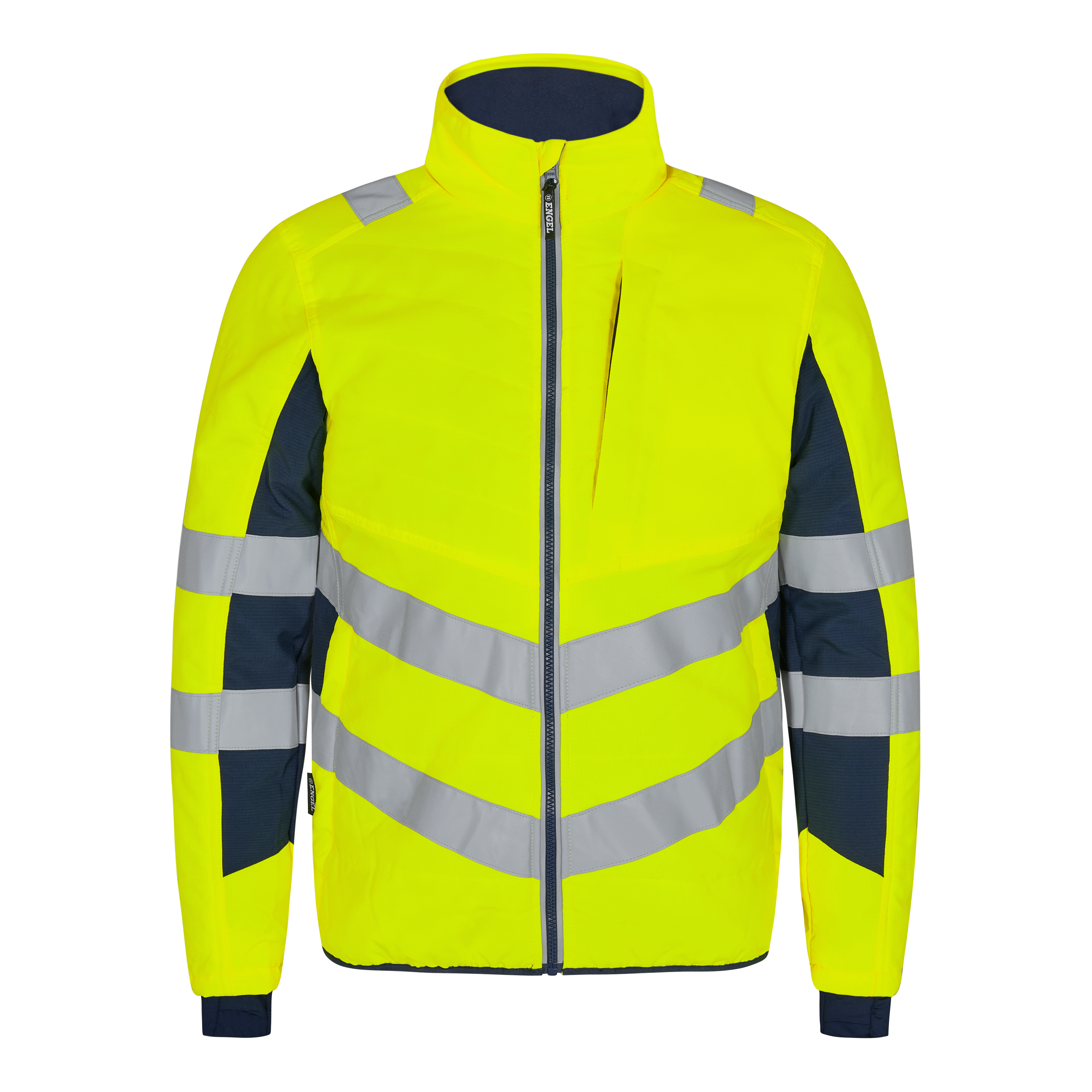 Engel Workwear Safety quiltet jakke - Gul/Blue Ink [38165] / XS