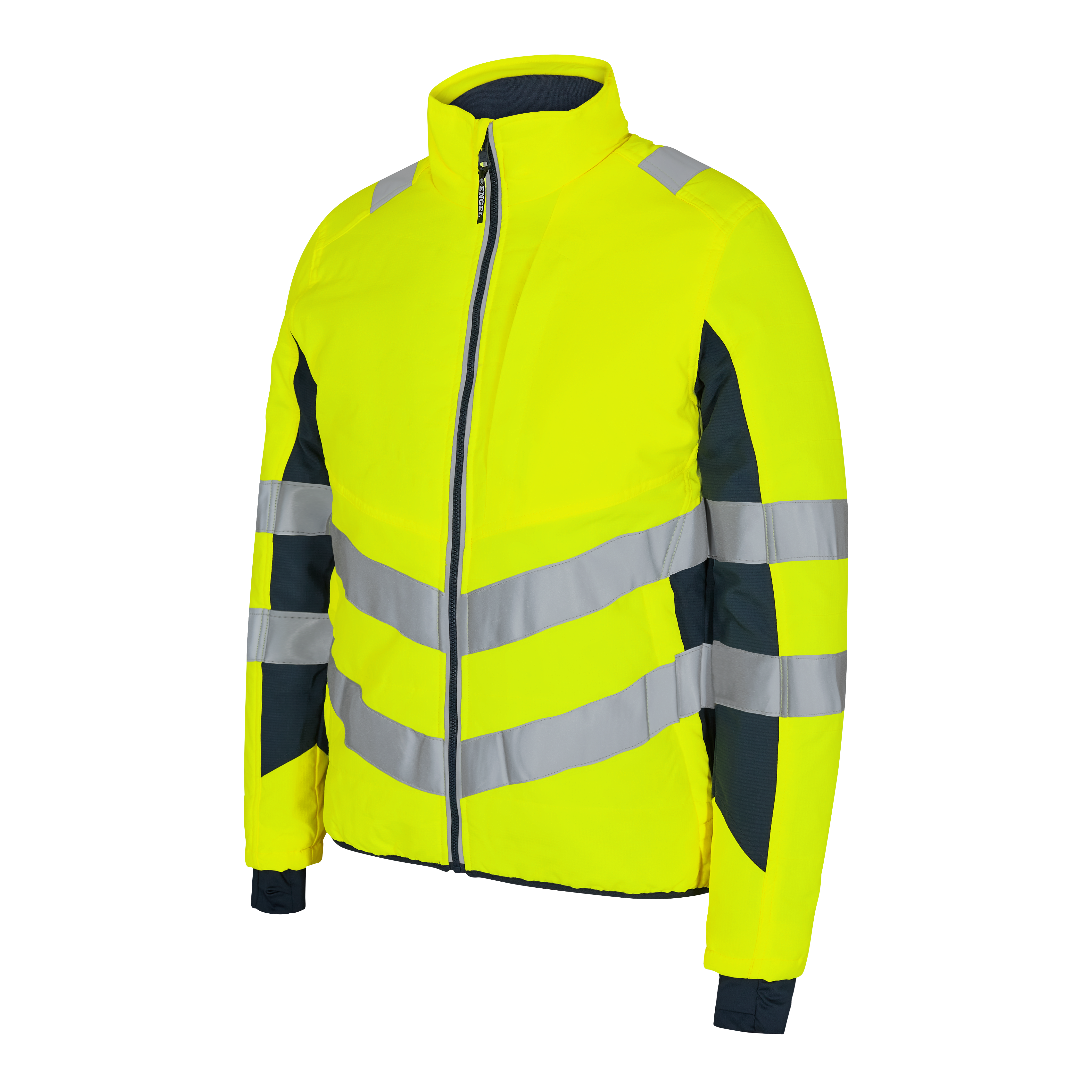 Engel Workwear Safety quiltet jakke - Gul/Blue Ink [38165] / XS