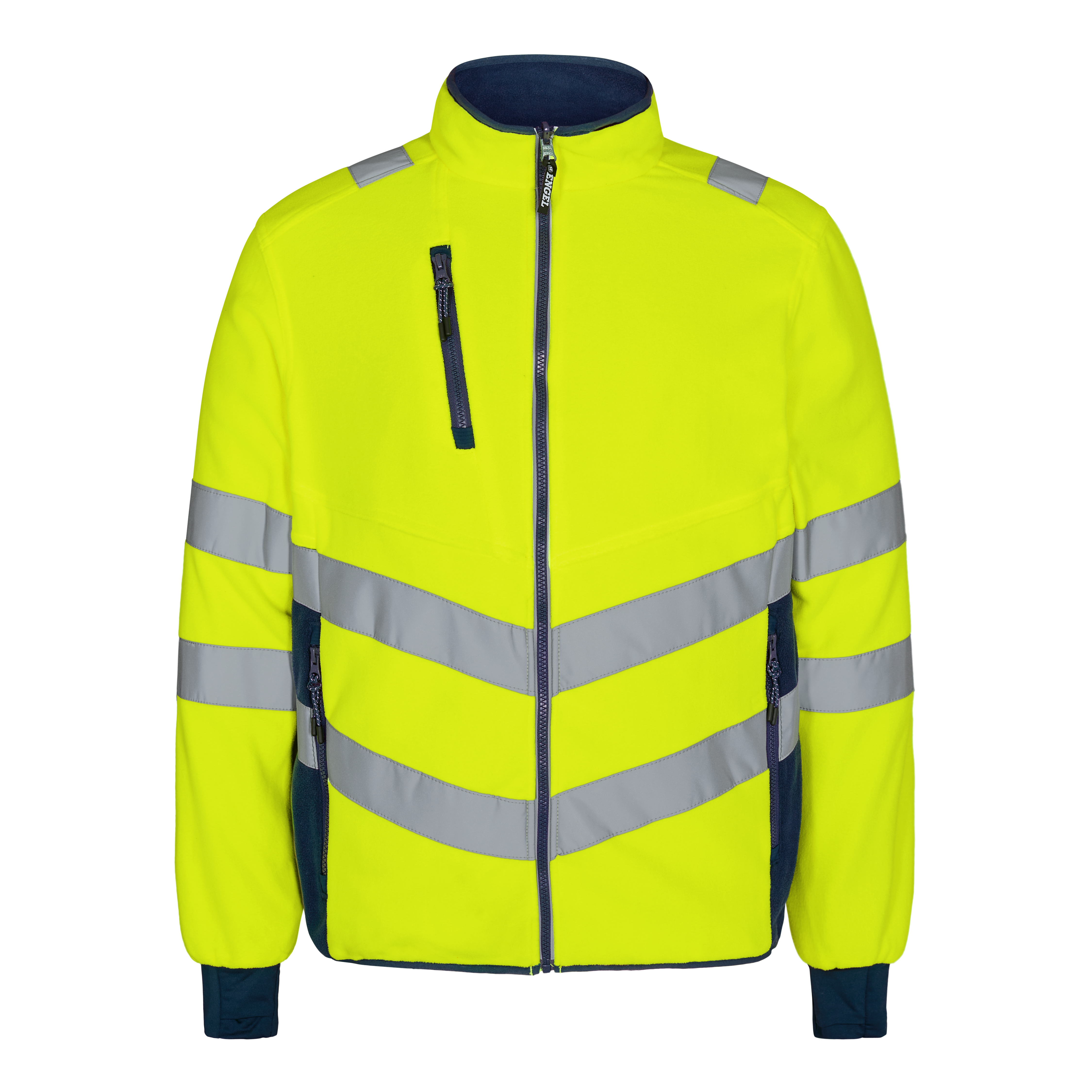 Engel Workwear Safety fleecejakke - Gul/Blue Ink [38165] / XS