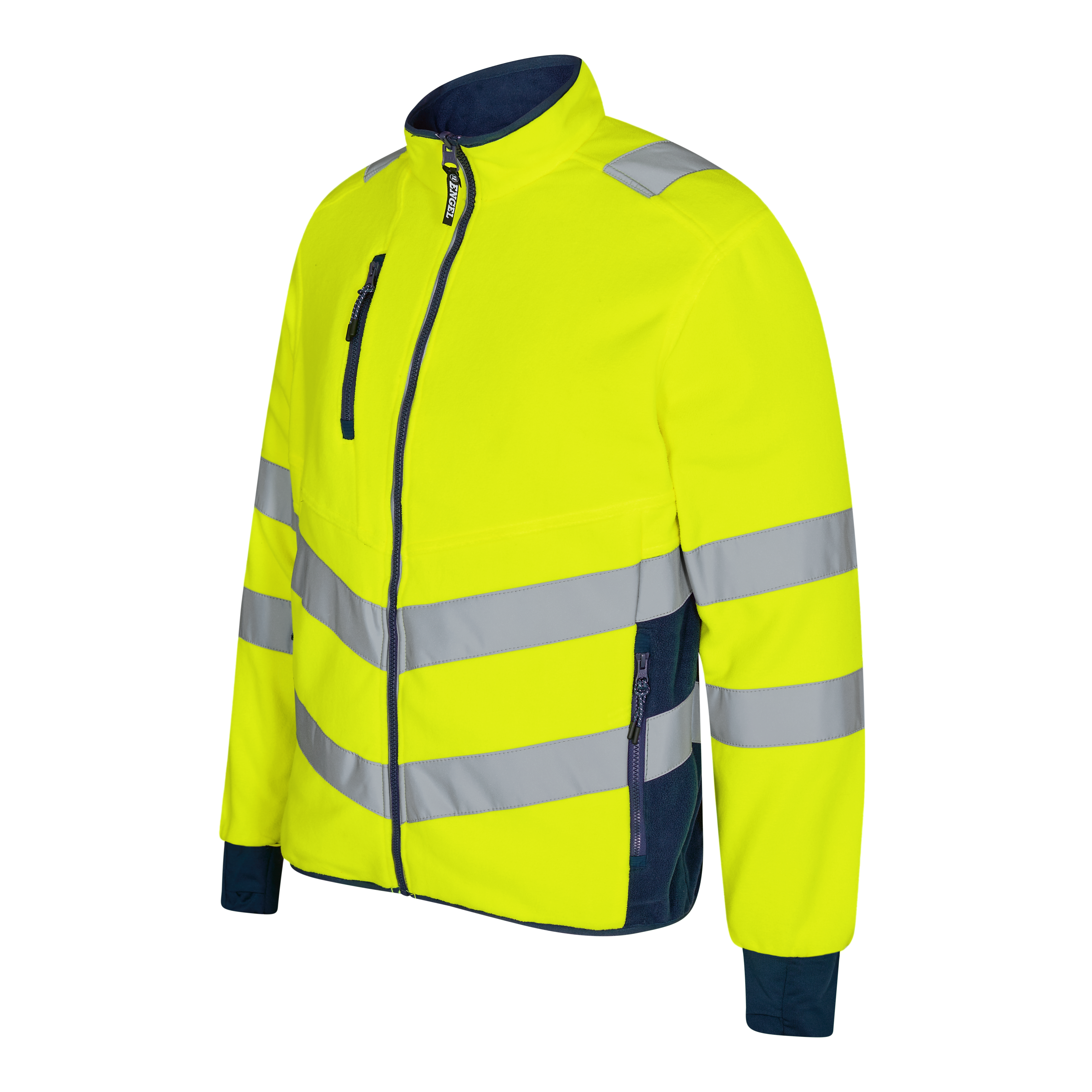 Engel Workwear Safety fleecejakke - Gul/Blue Ink [38165] / XS