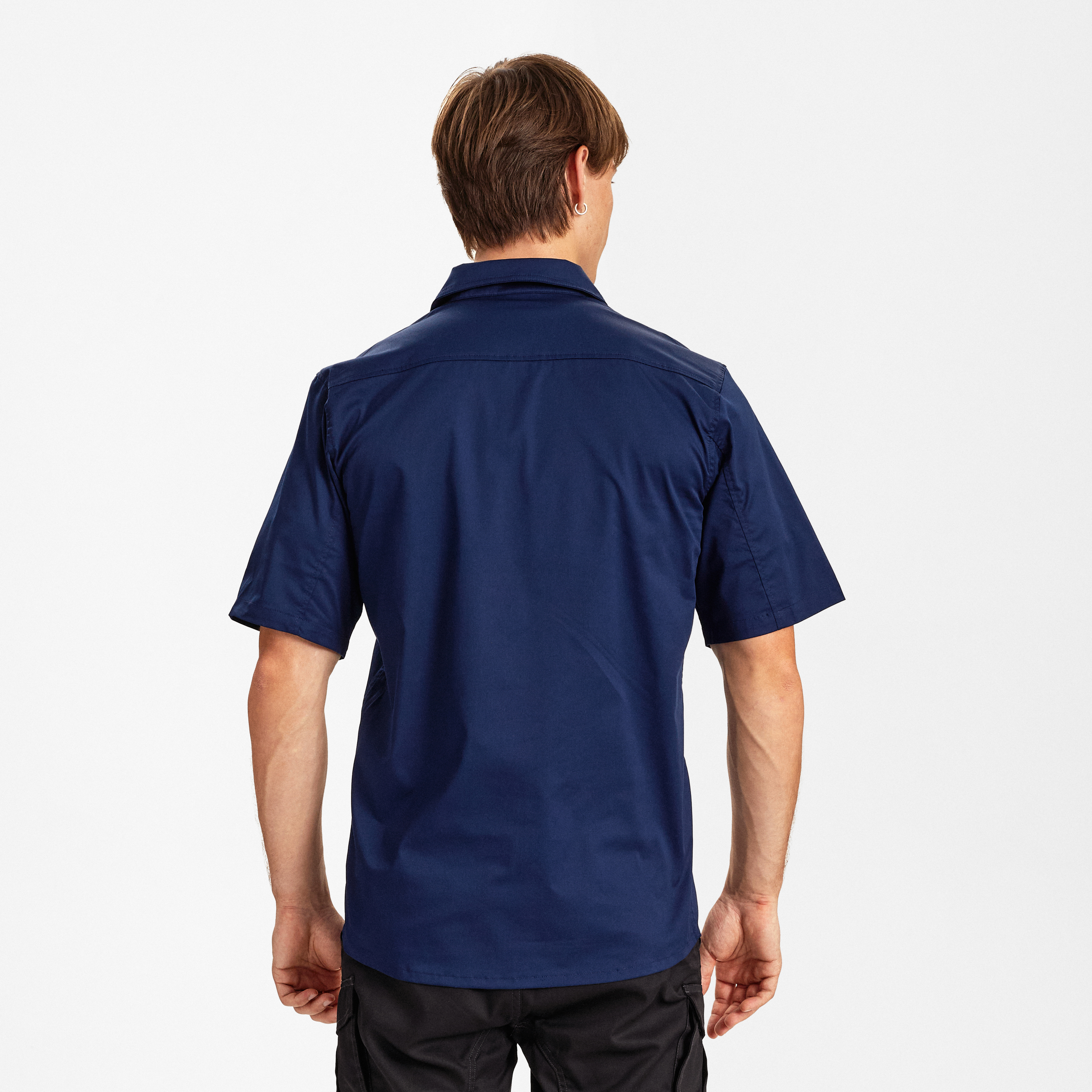 Engel Workwear Extend kortærmet skjorte med stræk - Blue Ink [165] / XS