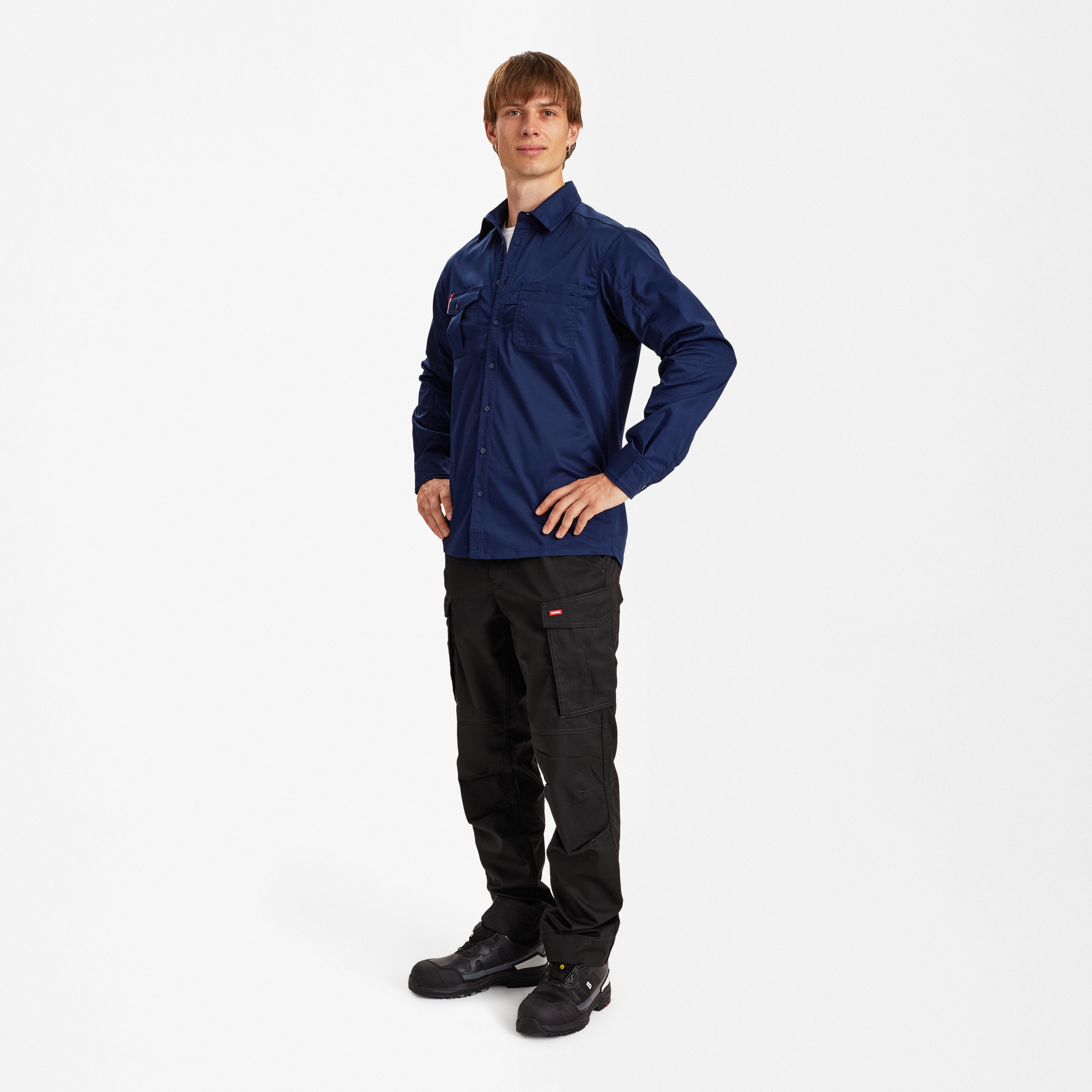 Engel Workwear Extend skjorte med stræk - Blue Ink [165] / XS