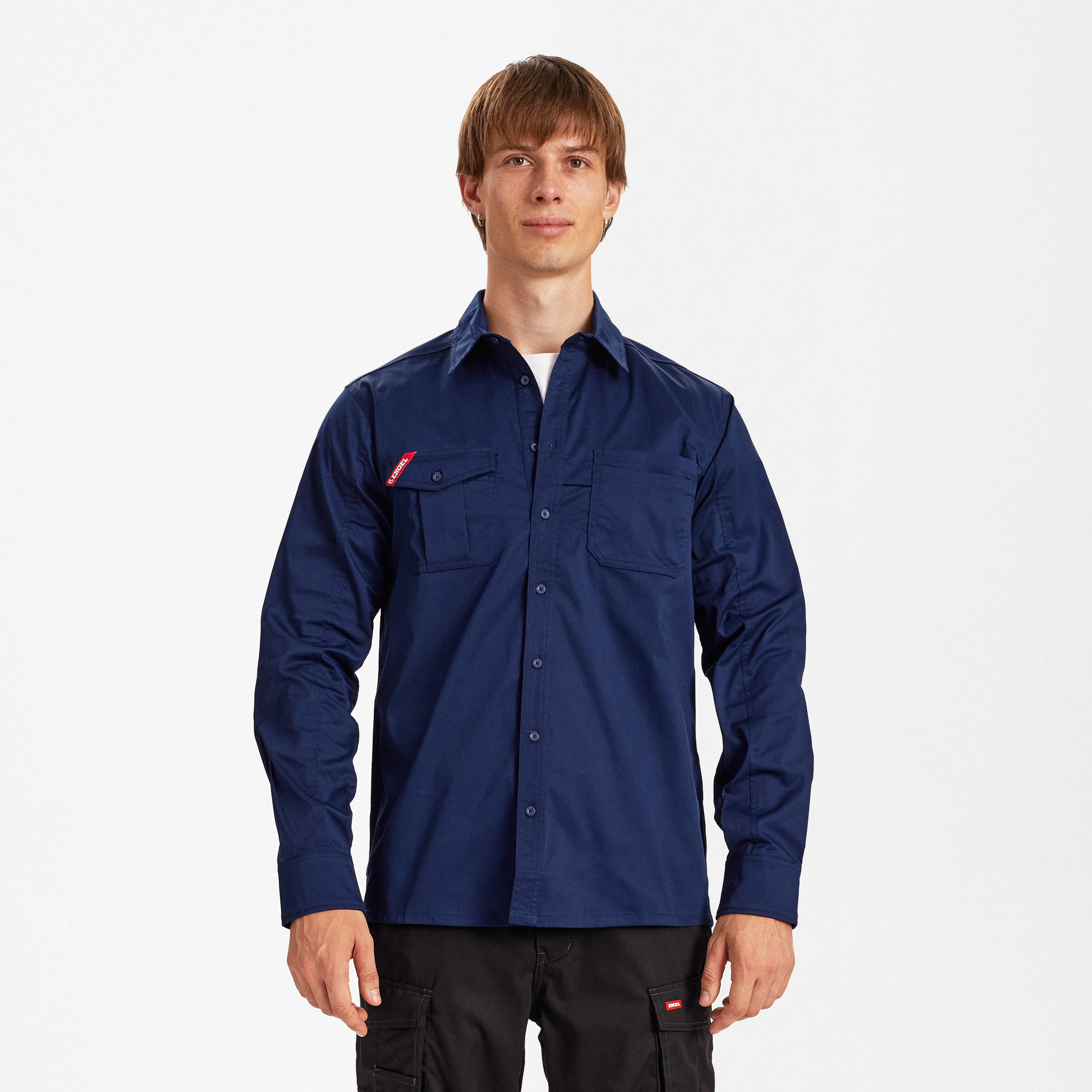 Engel Workwear Extend skjorte med stræk - Blue Ink [165] / XS