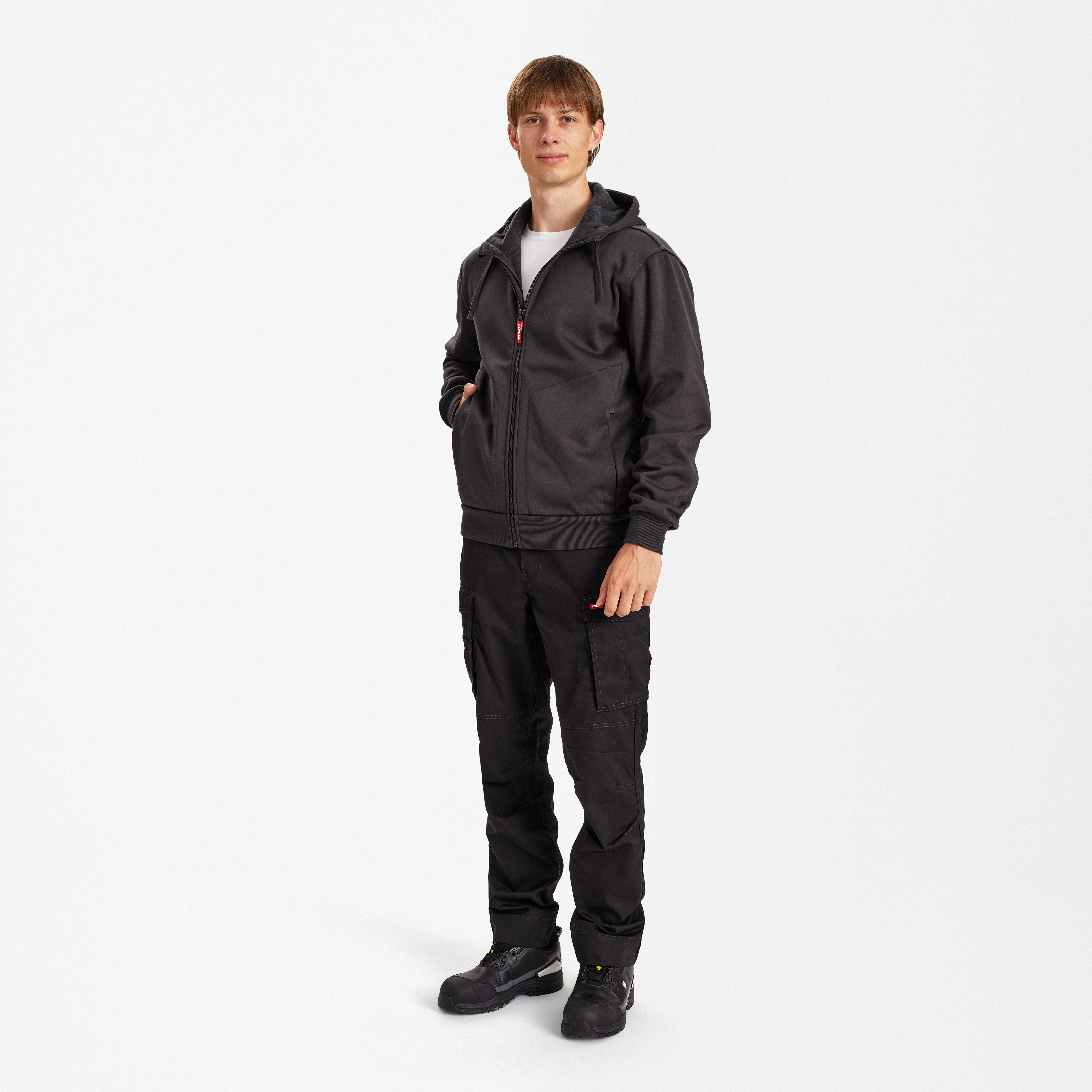 Engel Workwear Extend sweatshirt med hætte - Antrazitgrå [79] / XS