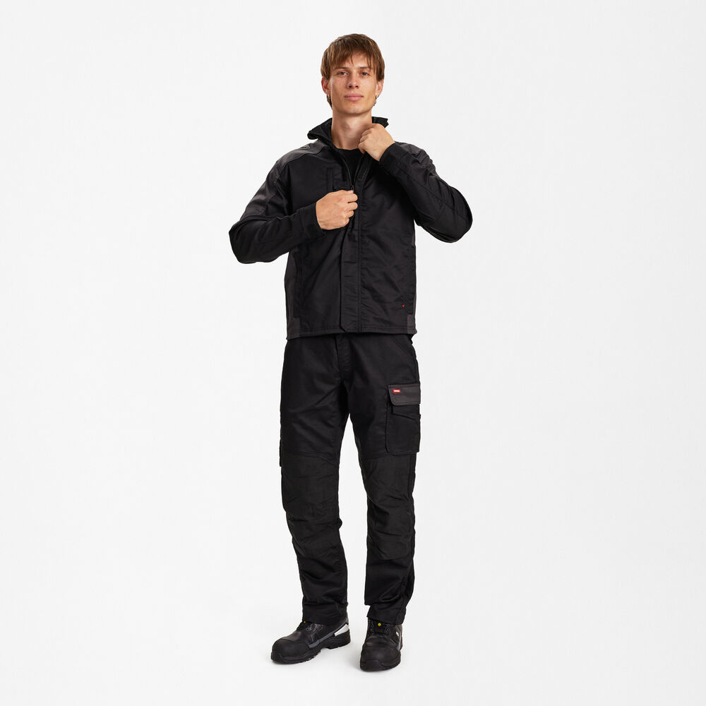 GALAXY Arbeitsjacke mit 2-Wege-Stretch – Schwarz / Anthrazit Grau (Am Modell)