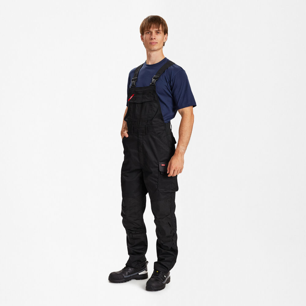 GALAXY Latzhose mit 2-Wege-Stretch – Schwarz / Anthrazit Grau (Am Modell)