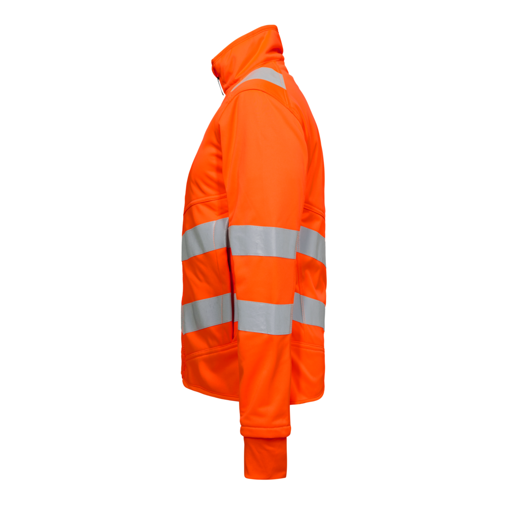 SAFETY Damen Softshelljacke – Warnorange (Seite links)