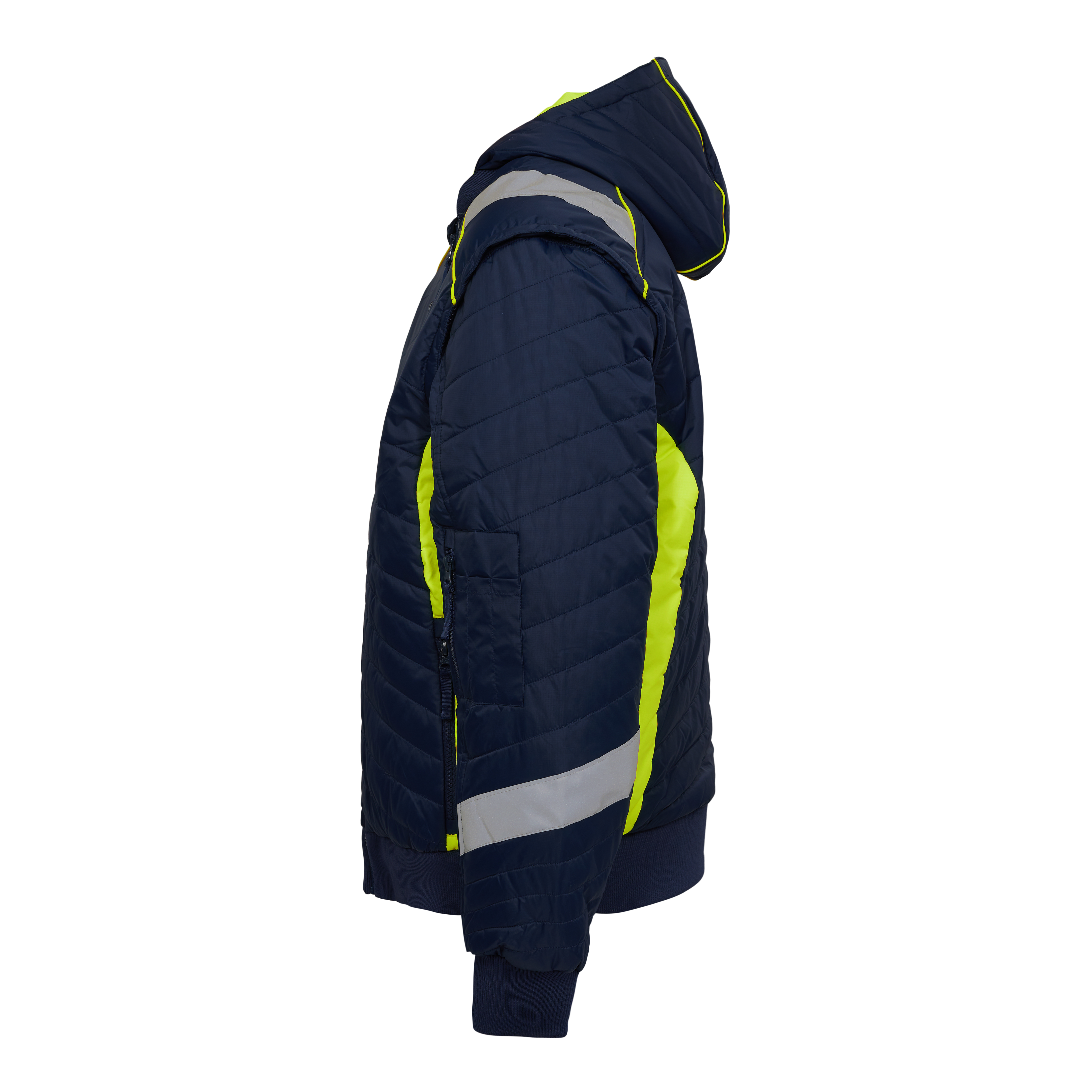Engel Workwear Cargo quiltet jakke - Blue Ink/Gul [16538] / XS