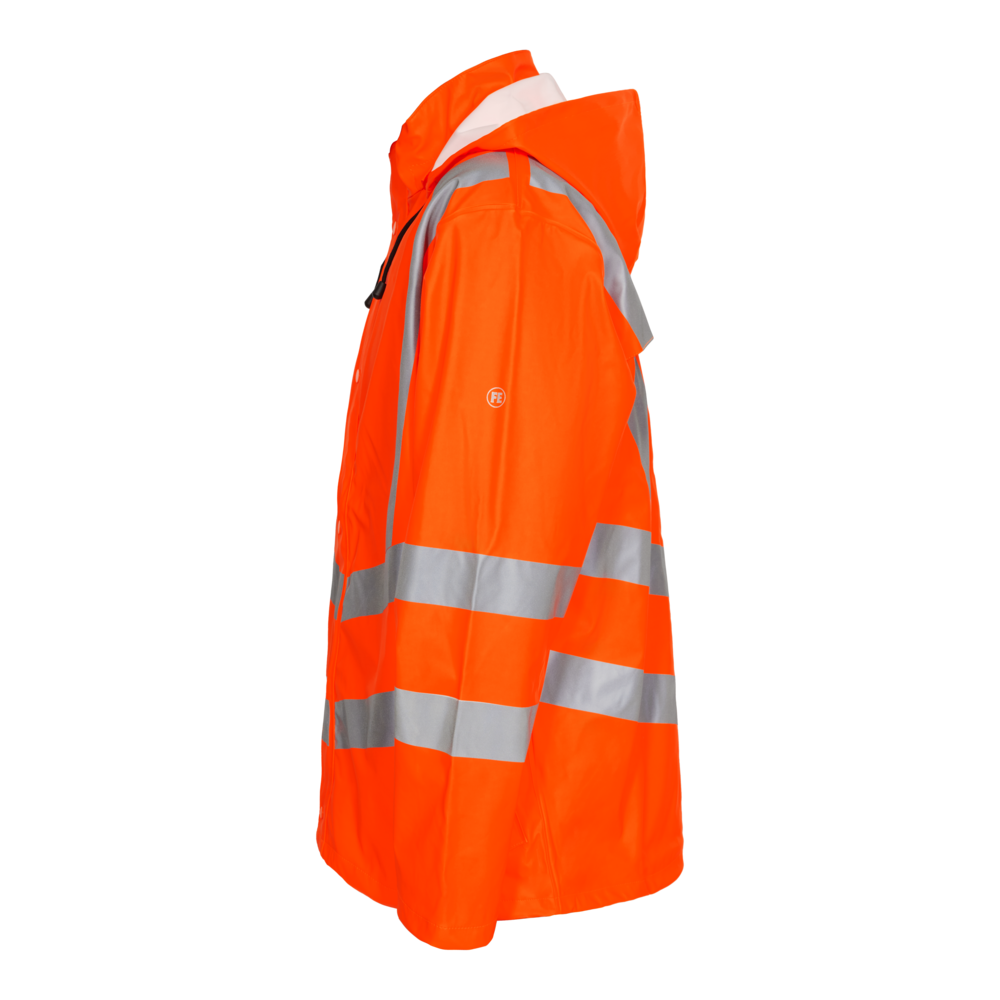 SAFETY Regenjacke – Warnorange (Seite links)