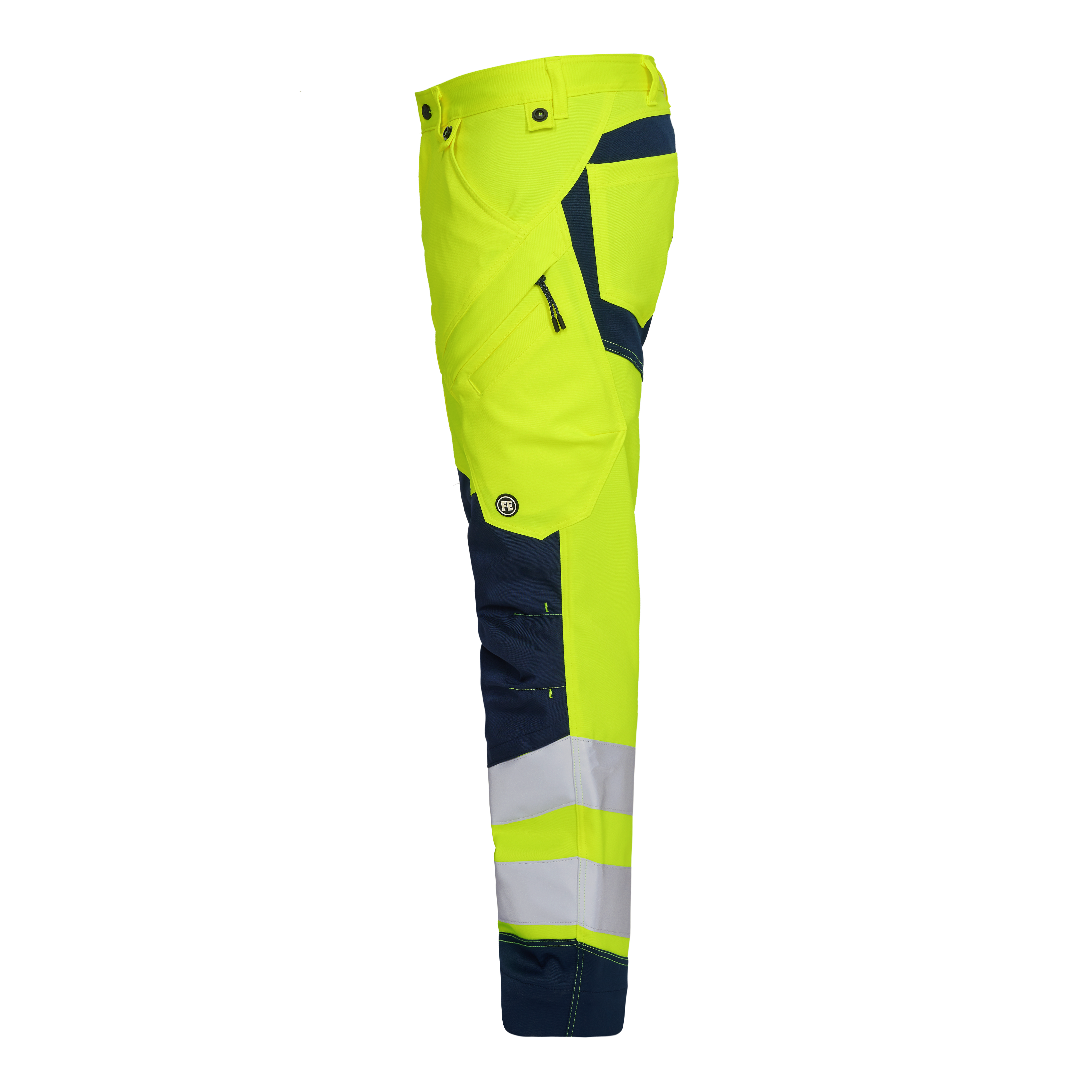 Engel Workwear Safety arbejdsbukser med 2-vejs stræk - Gul/Blue Ink [38165] / K80