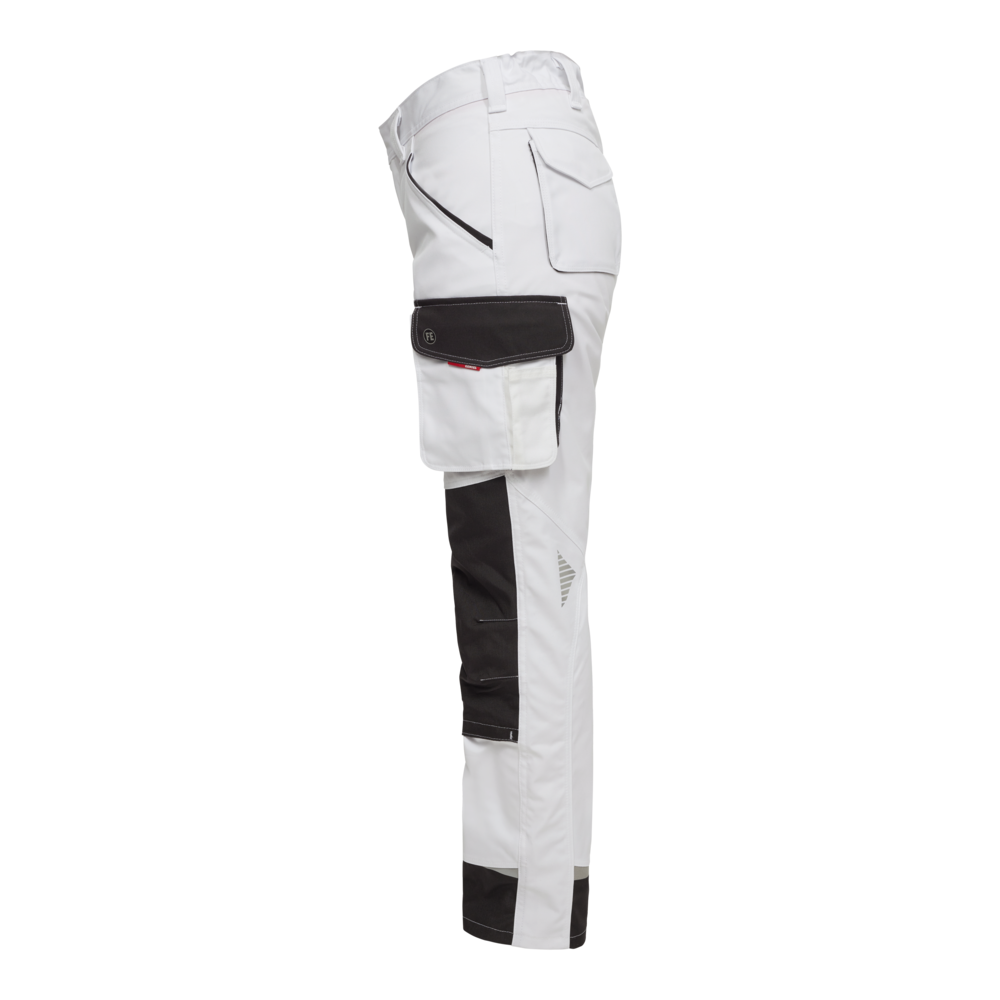GALAXY Damen Arbeitshose – Weiß / Anthrazit Grau (Seite links)