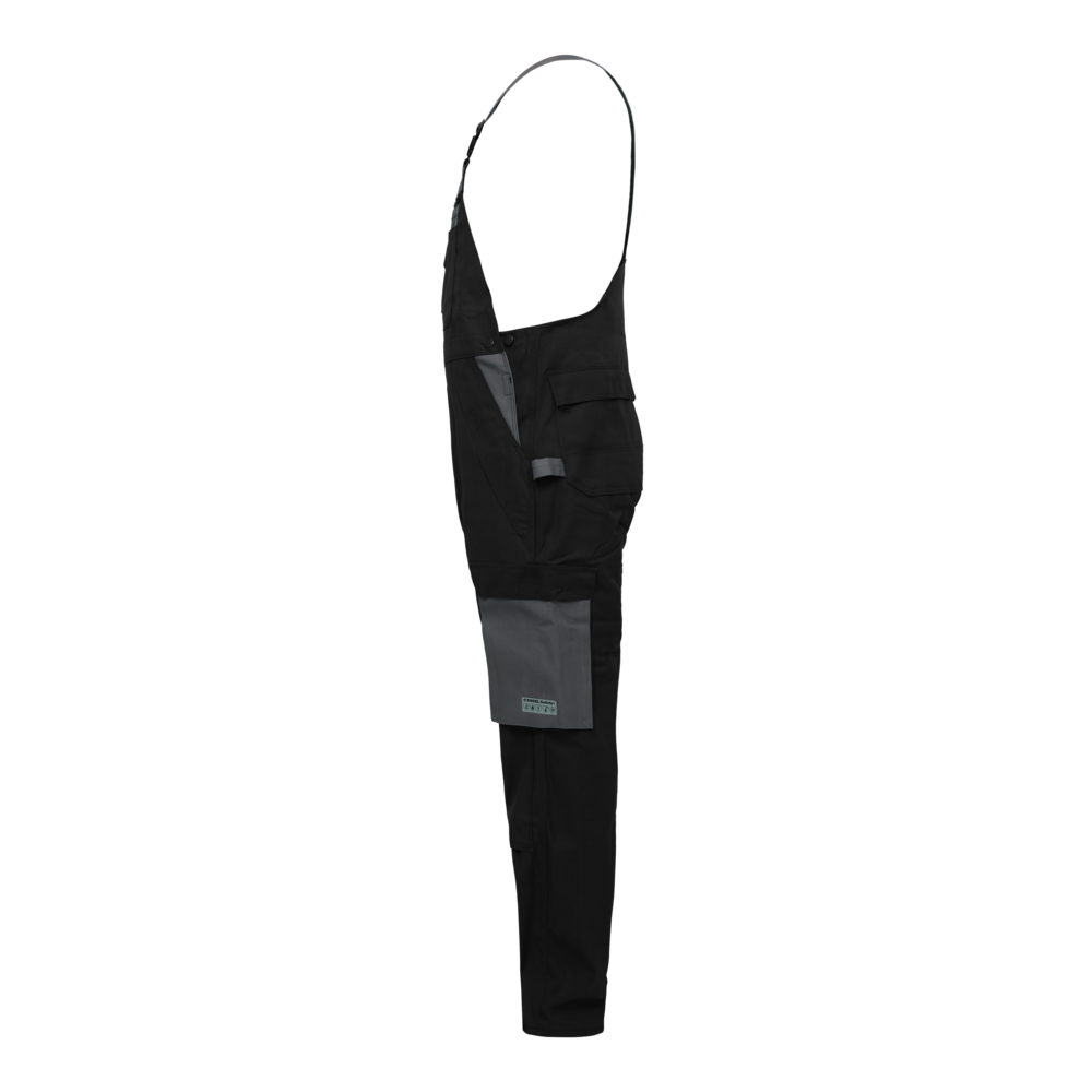SAFETY+ Multinorm Latzhose – Schwarz / Grau (Seite links)