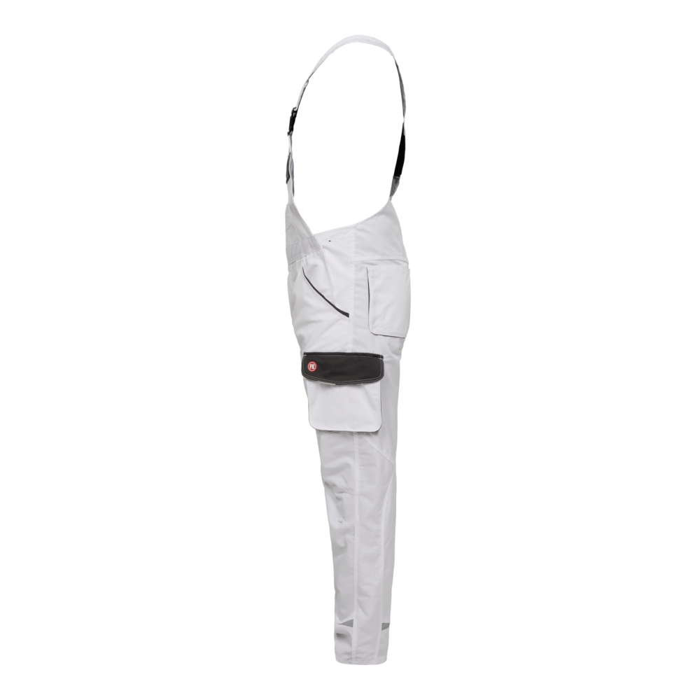 GALAXY Light Latzhose – Weiß / Anthrazit Grau (Seite links)
