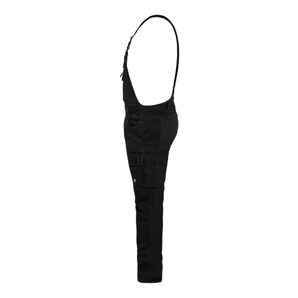 X-TREME Latzhose mit 2-Wege-Stretch – Schwarz (Seite links)
