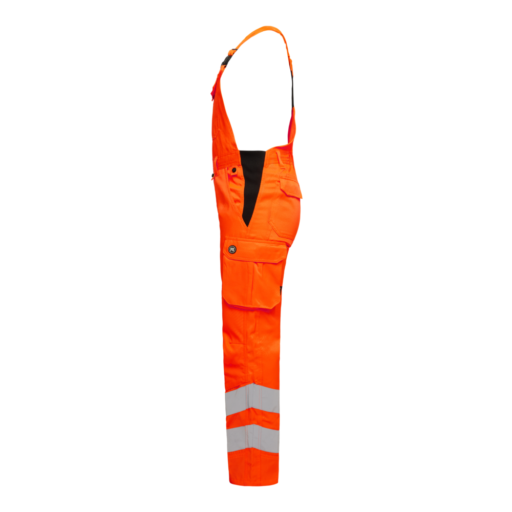SAFETY Light Damen Latzhose – Warnorange (Seite links)