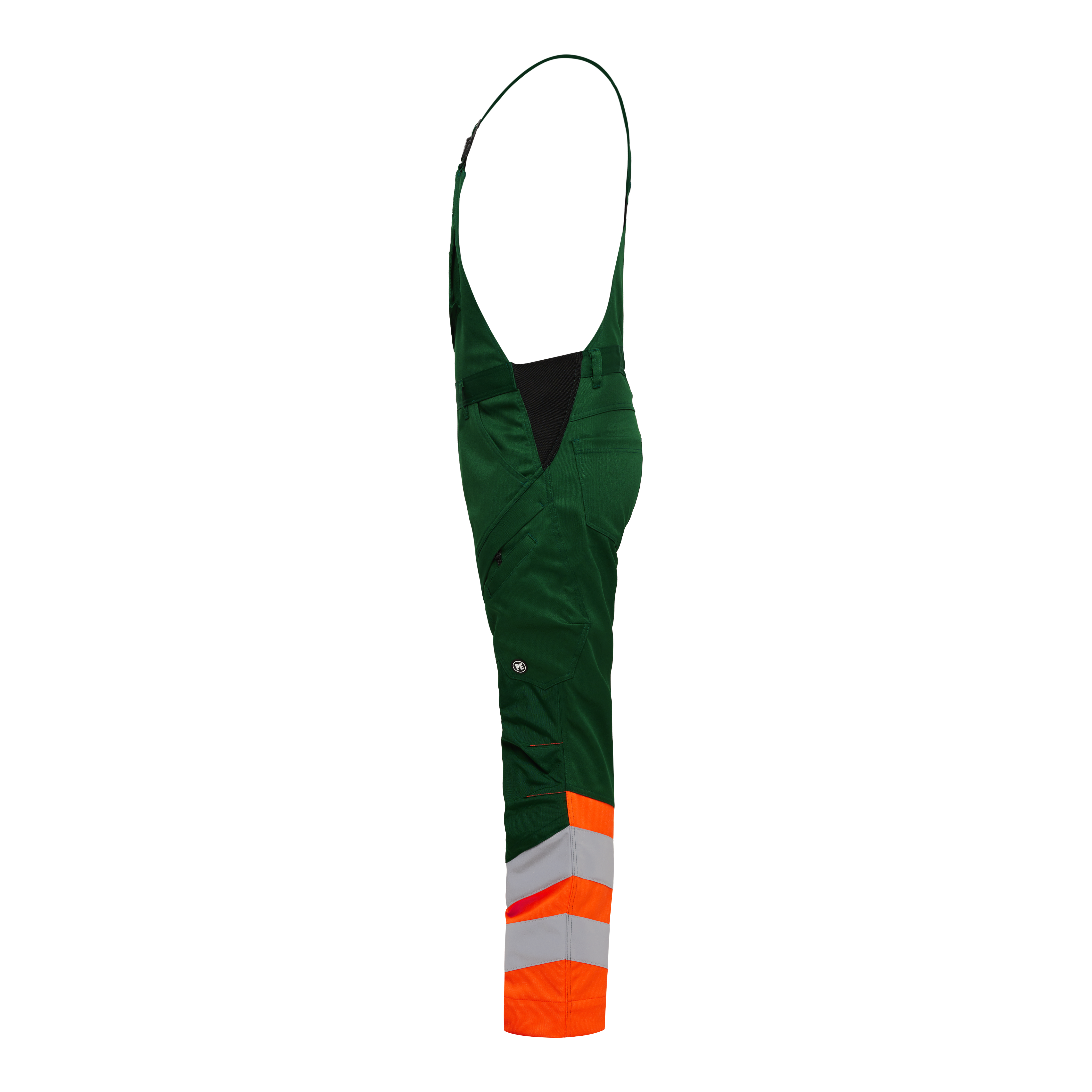 Engel Workwear Safety overall med 2-vejs stræk - Grøn/Orange [110] / K80