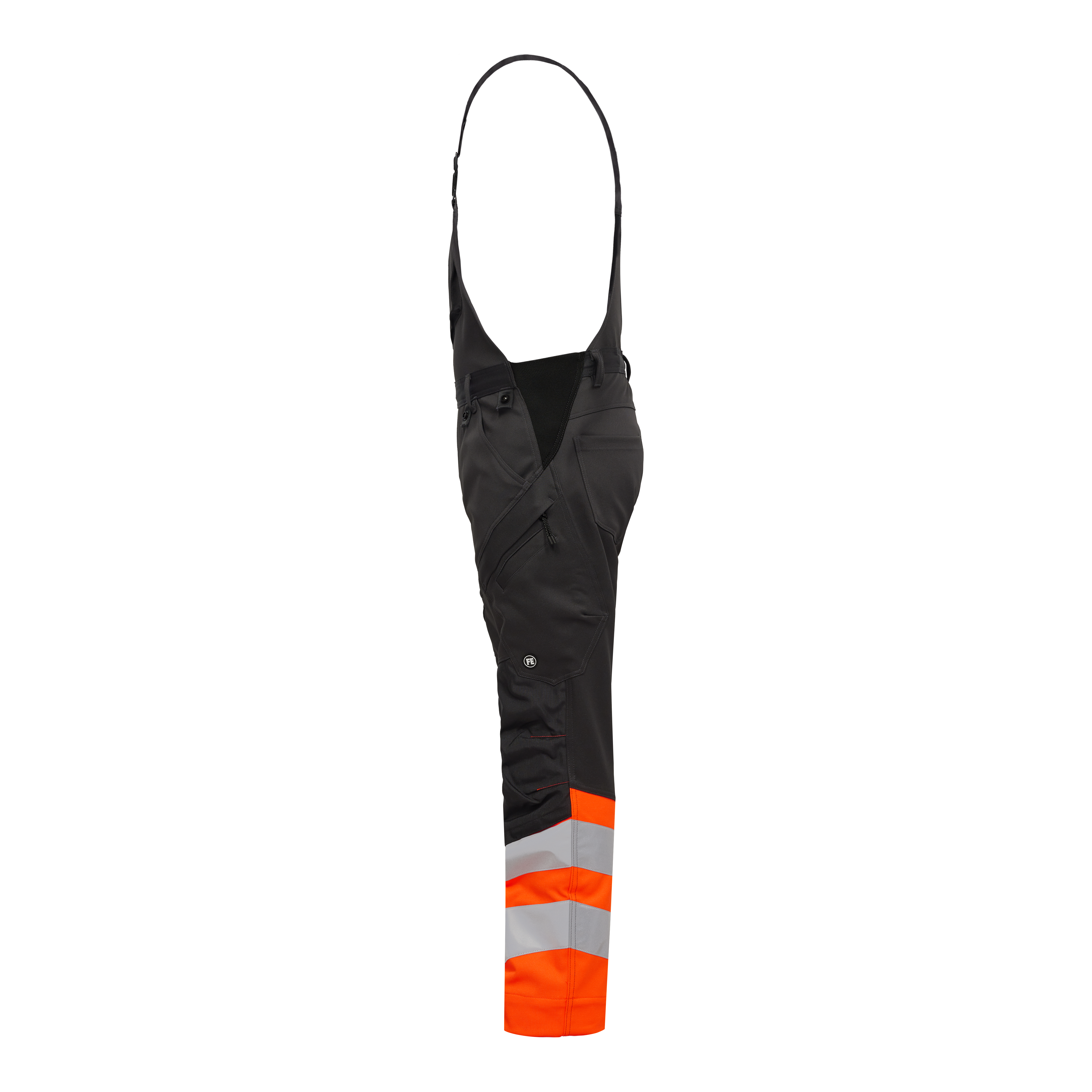 Engel Workwear Safety overall med 2-vejs stræk - Antrazitgrå/Orange [7910] / K80