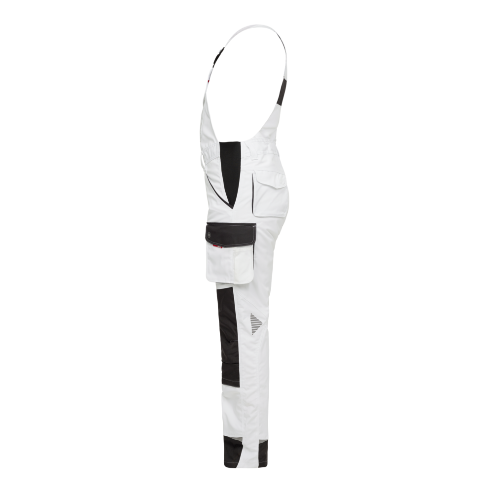 GALAXY Damen Latzhose – Weiß / Anthrazit Grau (Seite links)