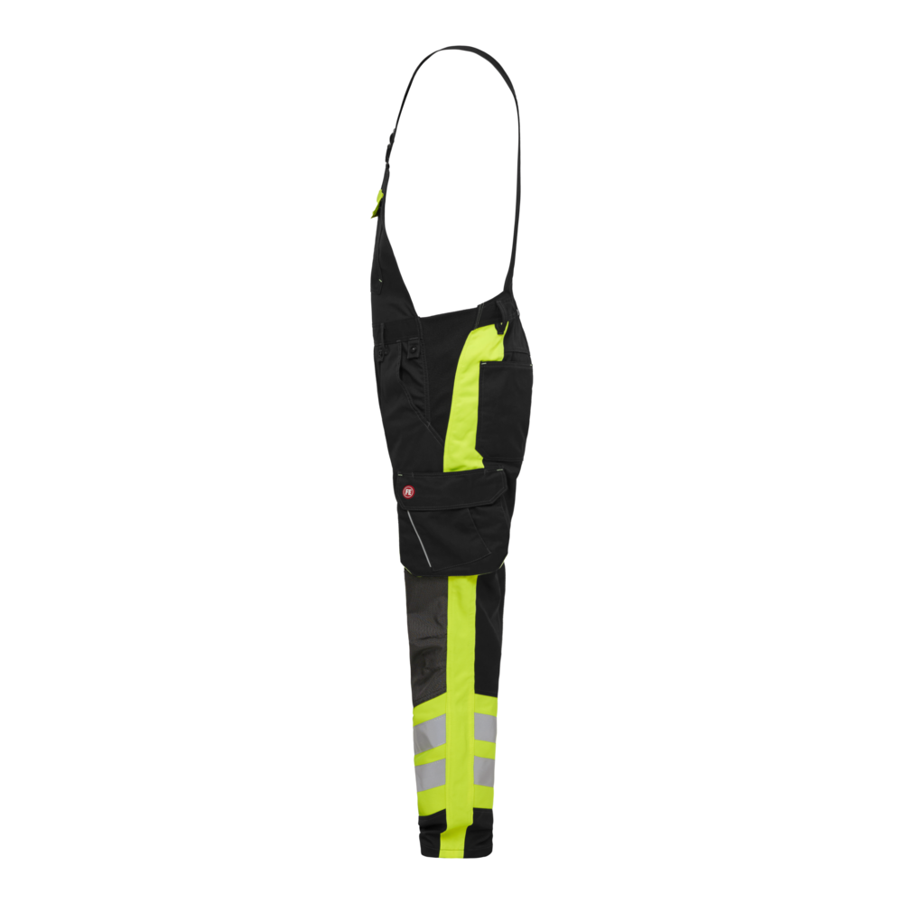 CARGO Latzhose – Schwarz / Gelb (Seite links)
