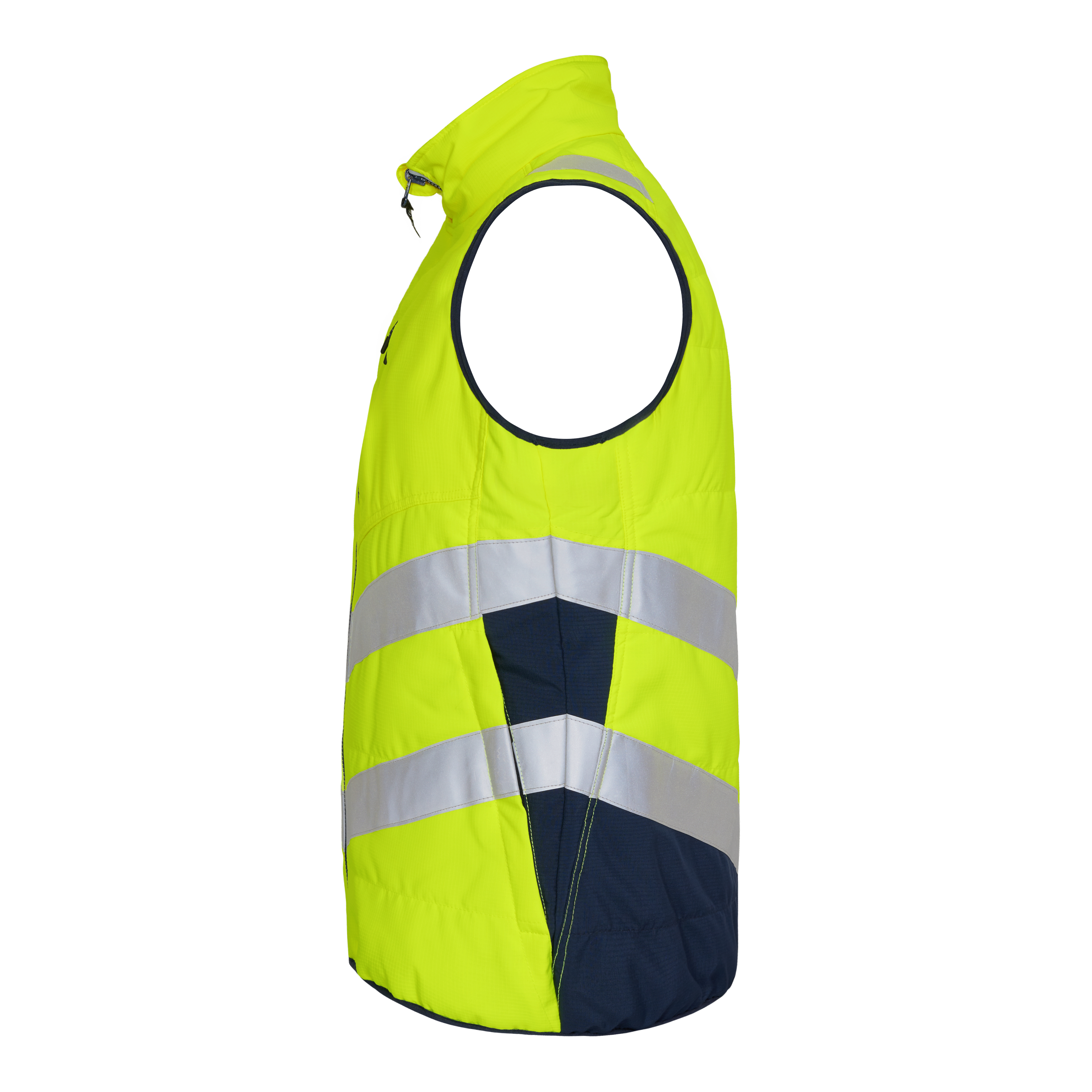 Engel Workwear Safety quiltet vest - Gul/Blue Ink [38165] / XS