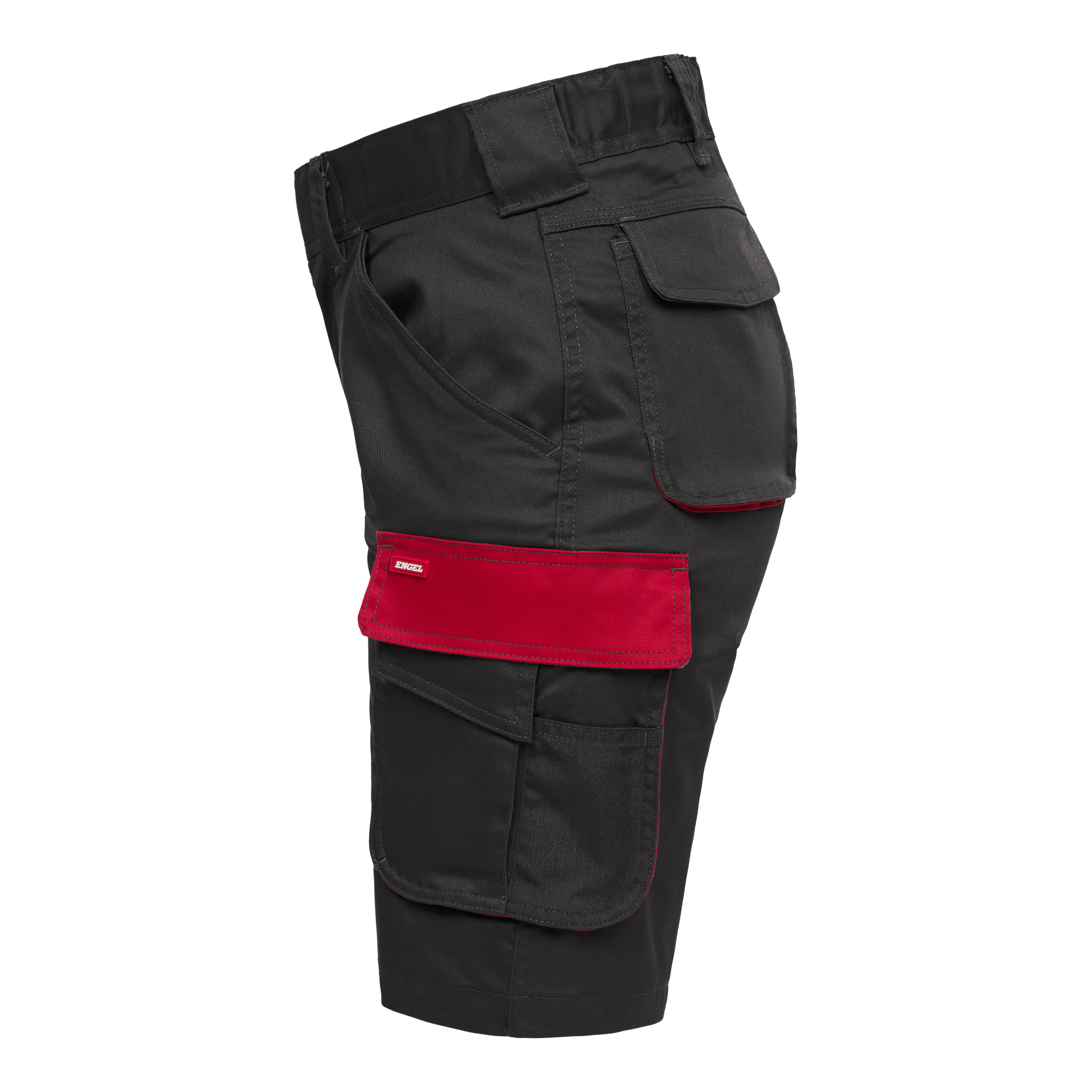 Engel Workwear Galaxy dame arbejdsshorts med 2-vejs stræk - Antrazitgrå/Tomato Red [79757] / 34