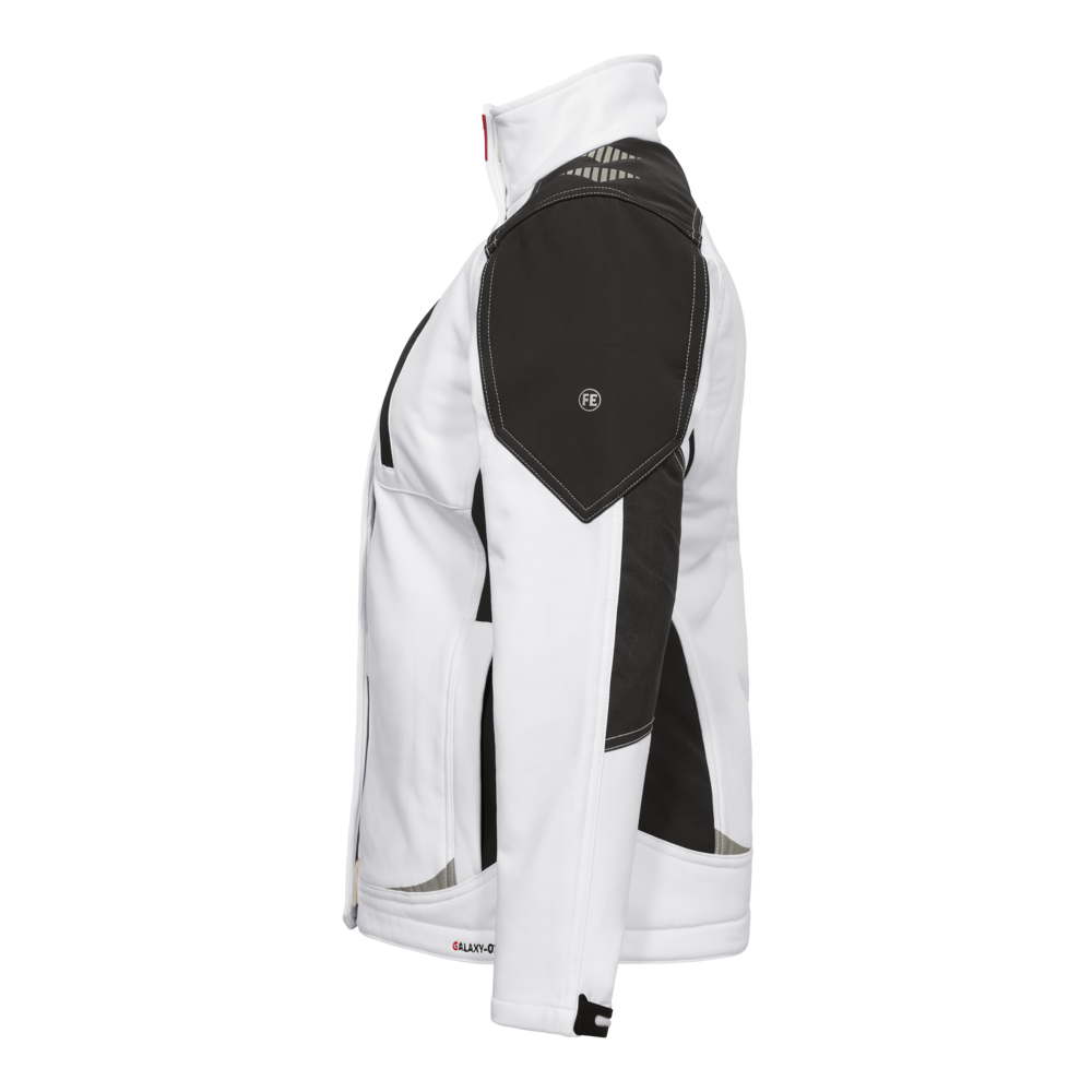 GALAXY Damen Softshelljacke – Weiß / Anthrazit Grau (Seite links)