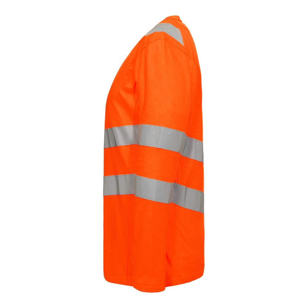 SAFETY Damen langarm-Shirt – Warnorange (Seite links)