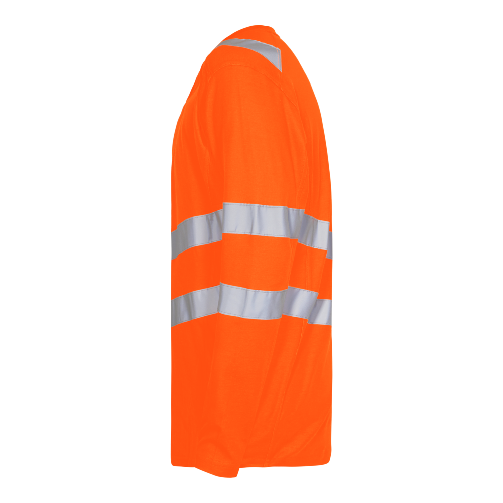 SAFETY Langarm-Shirt – Warnorange (Seite links)