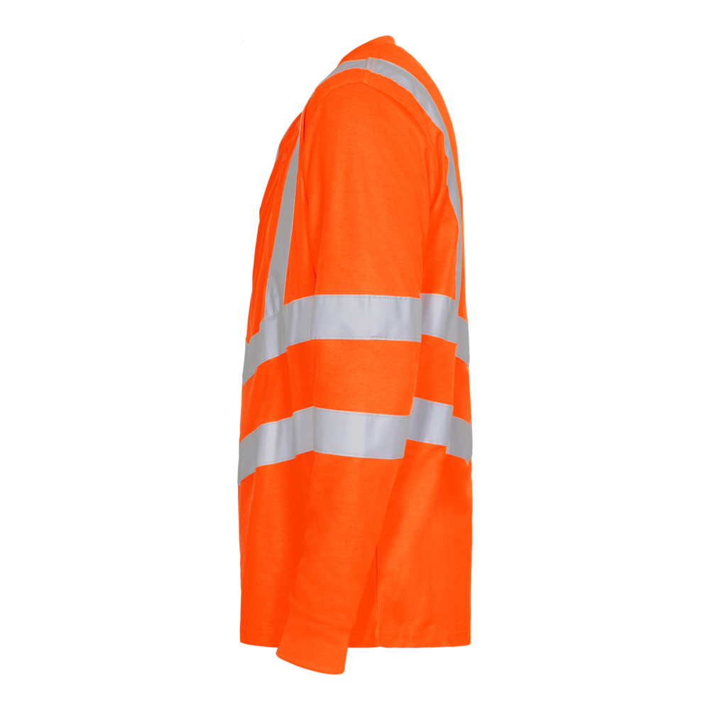 SAFETY Grandad langarm-Shirt – Warnorange (Seite links)
