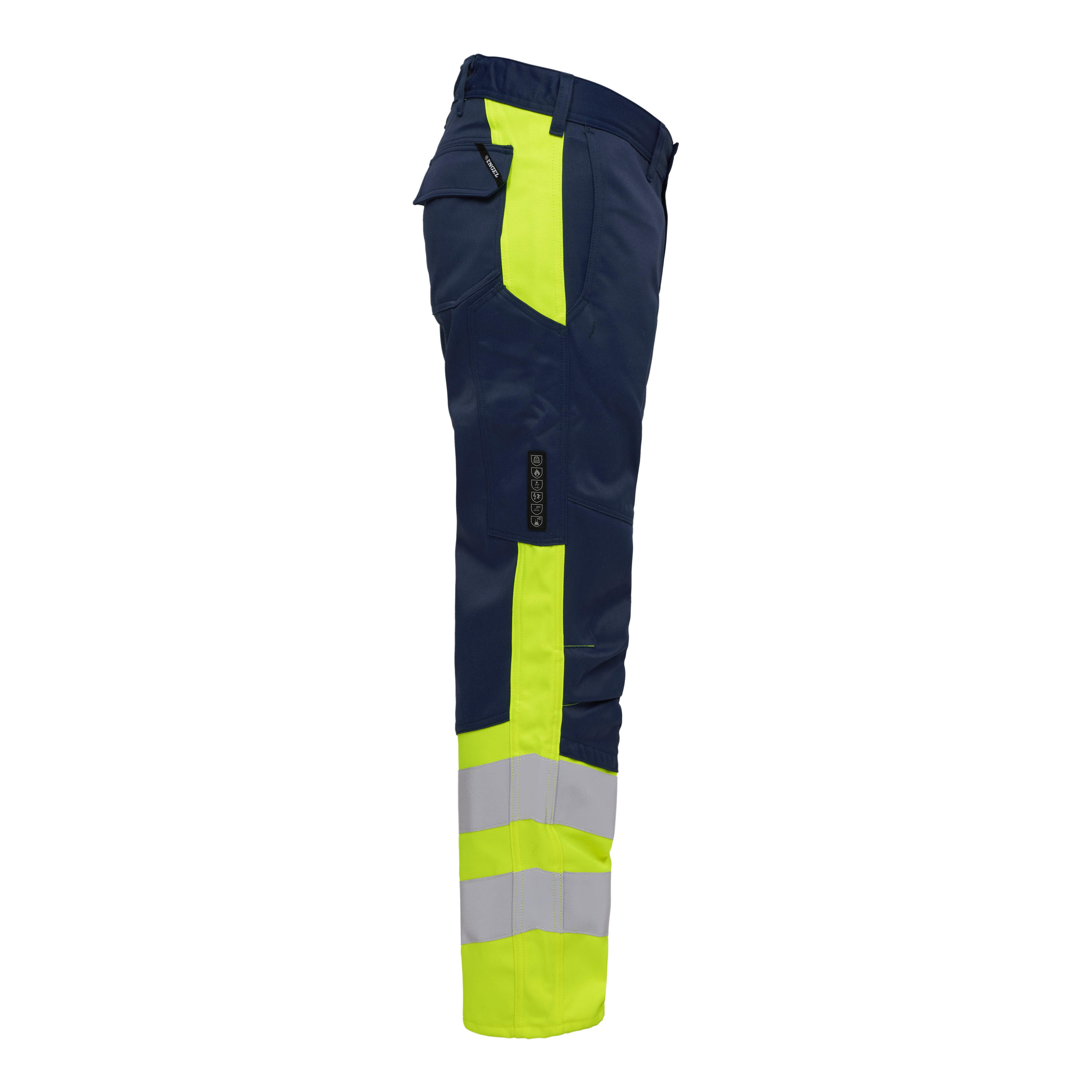 Engel Workwear Safety+ arbejdsbukser - Blue Ink/Gul [16538] / K80