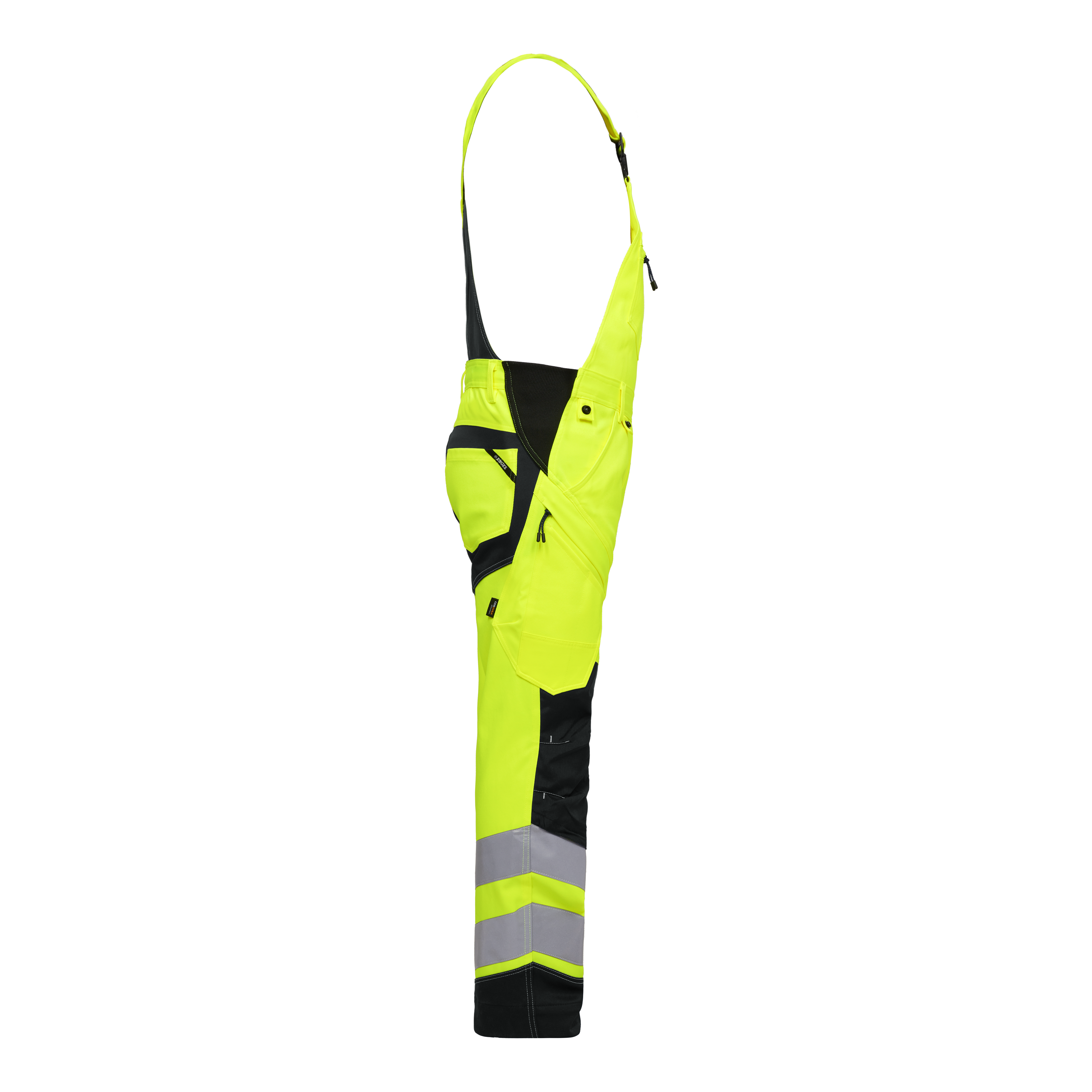 Engel Workwear Safety overall med 2-vejs stræk - Gul/Blue Ink [38165] / K80
