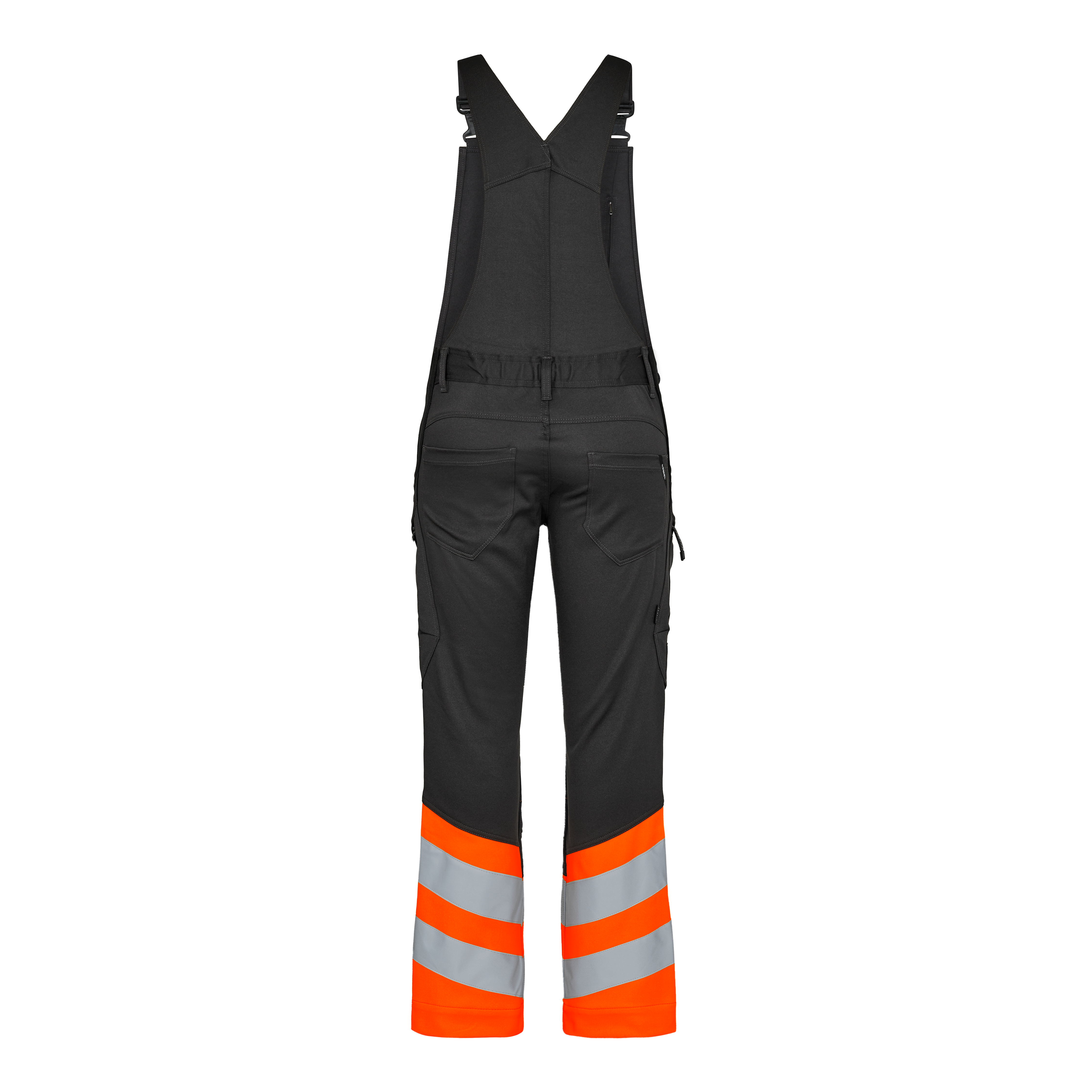 Engel Workwear Safety overall med 2-vejs stræk - Antrazitgrå/Orange [7910] / K80