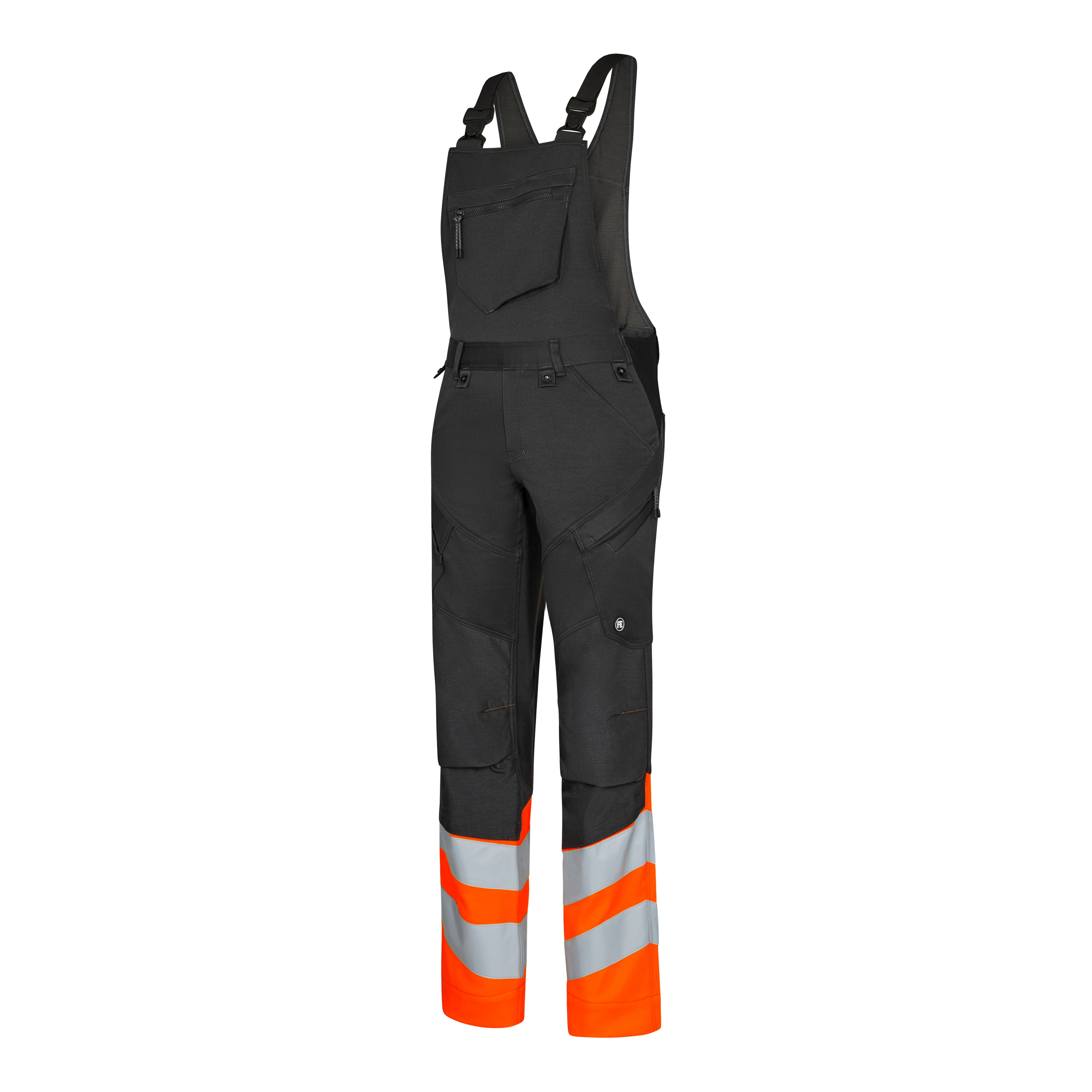 Engel Workwear Safety overall med 2-vejs stræk - Antrazitgrå/Orange [7910] / K80