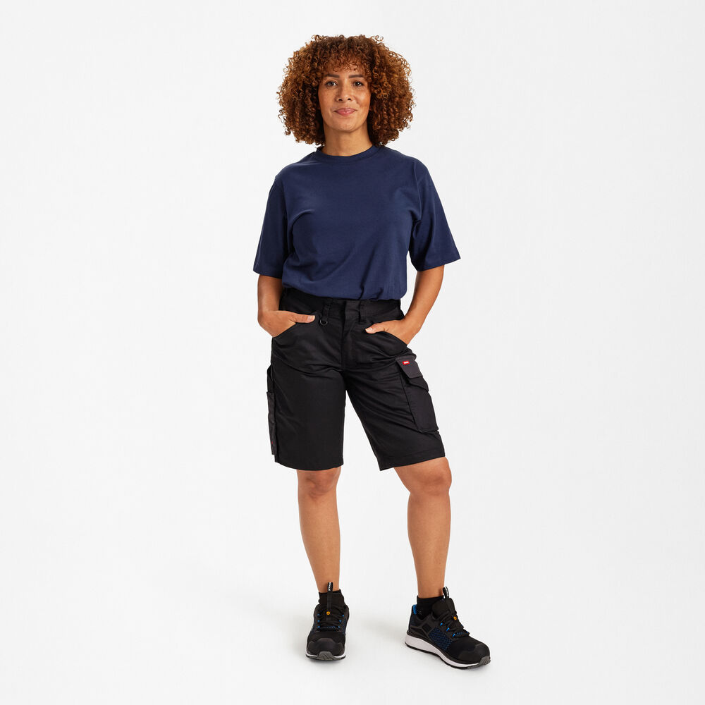 GALAXY Damen Arbeitsshorts mit 2-Wege-Stretch – Schwarz / Anthrazit Grau (Am Modell)