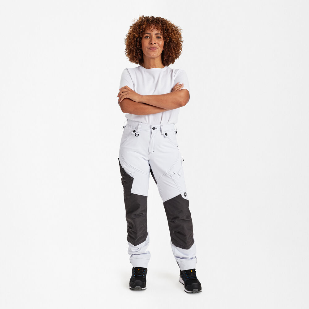Ženske hlače s 4-smernim stretch materialom – White